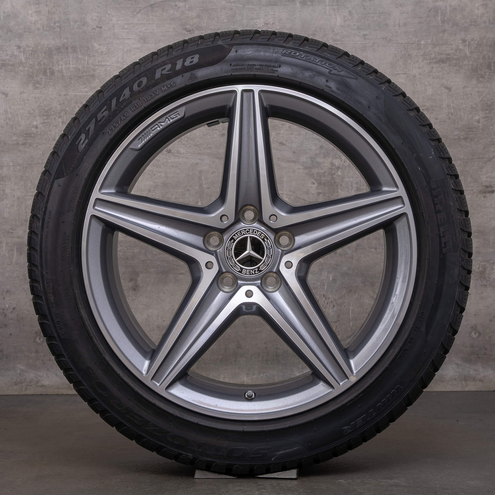 OEM AMG Mercedes Benz E-Class winter wheels 18 inch W213 S213 A238 C238 rims A2134011800 A2134011900 himalaya gray glossy turned