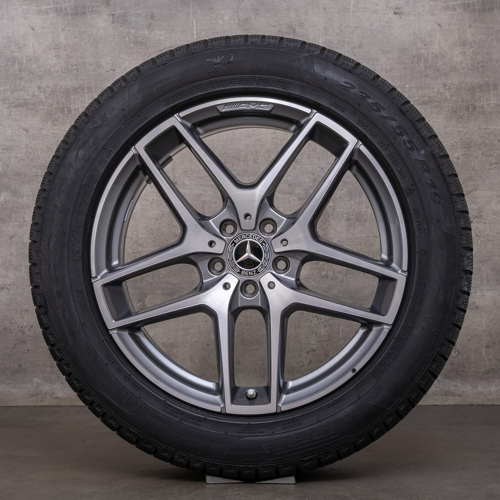 Original Mercedes Benz GLC AMG roues d'hiver 19 pouces C253 X253 jantes A2534011800 himalaya grey brillant