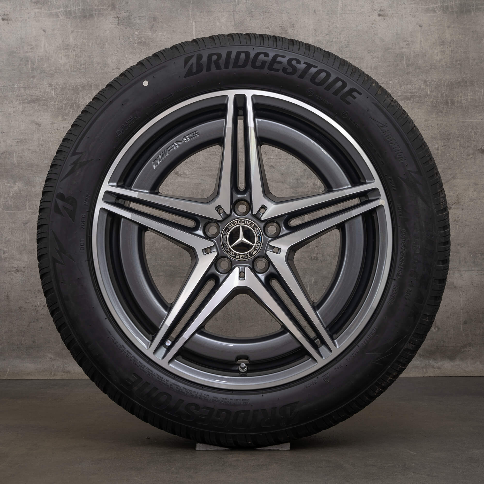 Llantas originales AMG Mercedes EQC N293 de 19 pulgadas con neumáticos invierno A2934010700 gris himalaya