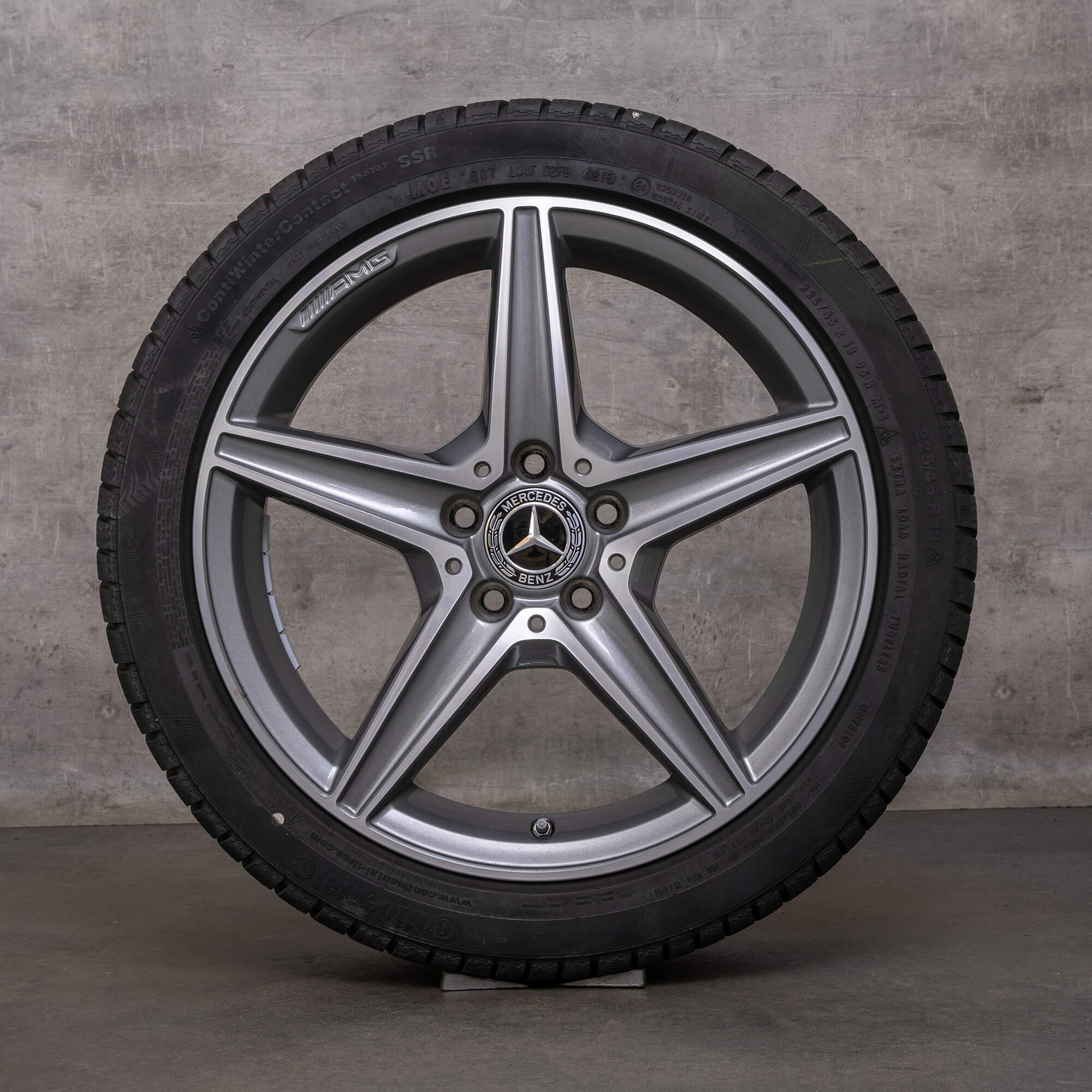 OEM AMG Mercedes Benz C-Class winter wheels 18 inch W205 S205 C205 A205 rims A2054011100 himalaya gray glossy turned