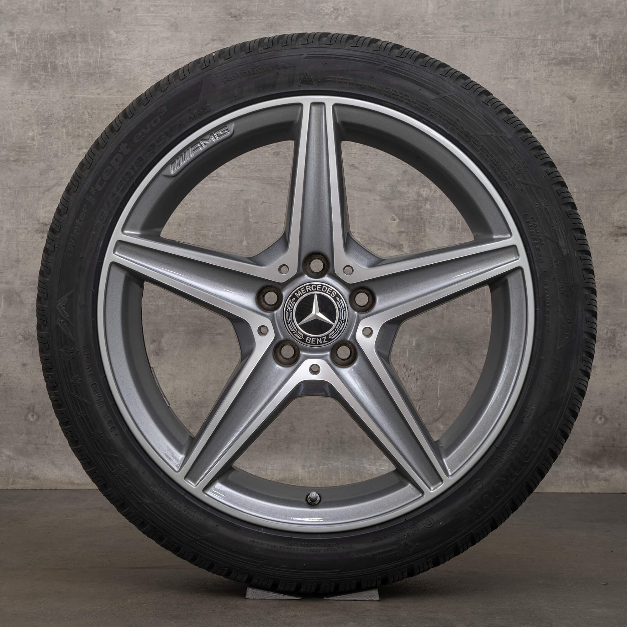 Jante originale AMG Mercedes Benz Clasa C 18 inch W205 S205 C205 A205 anvelope de iarnă A2054011100 roți