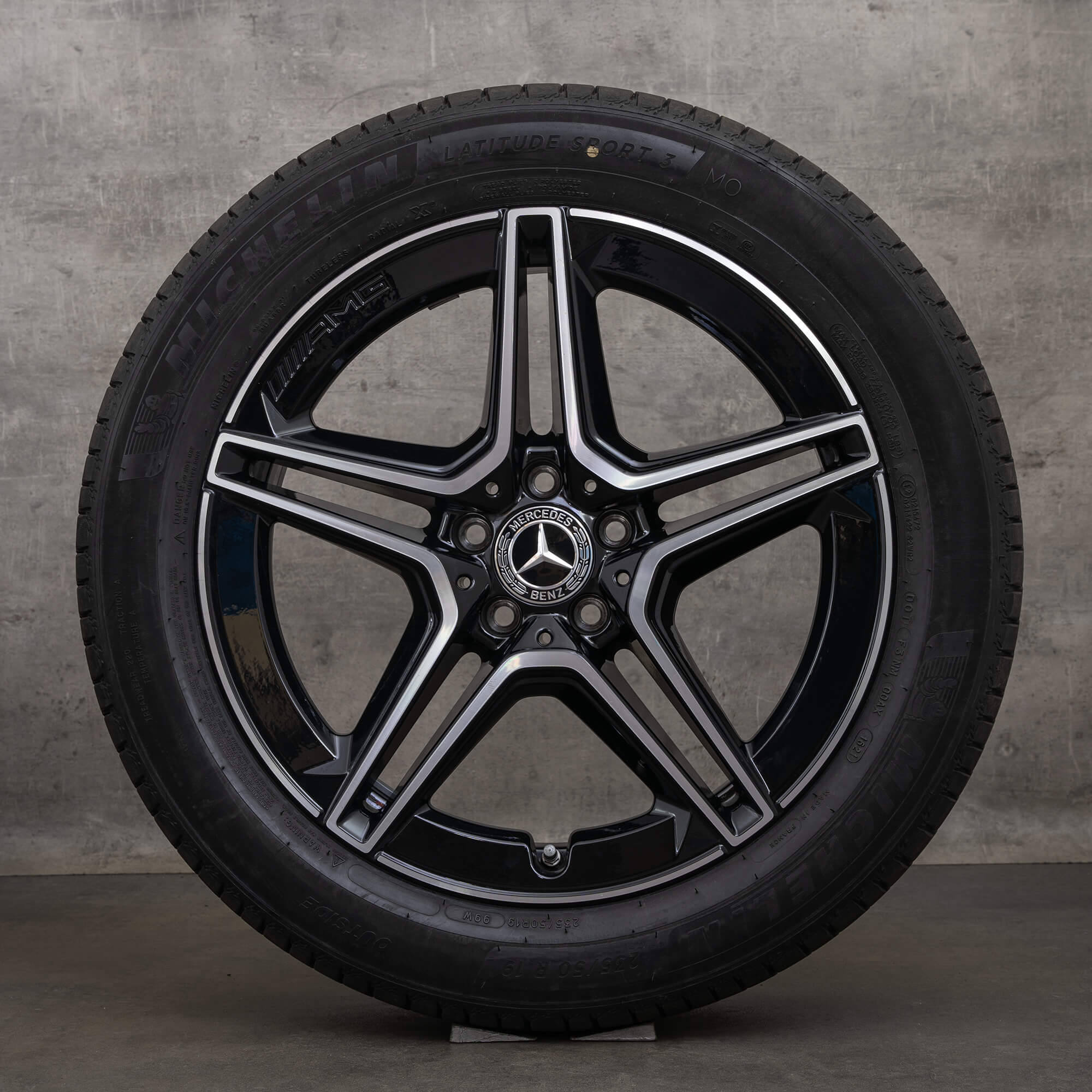 OEM Mercedes Benz GLA GLB rims 19 inch H247 X247 summer wheels A2474011500 black high-gloss