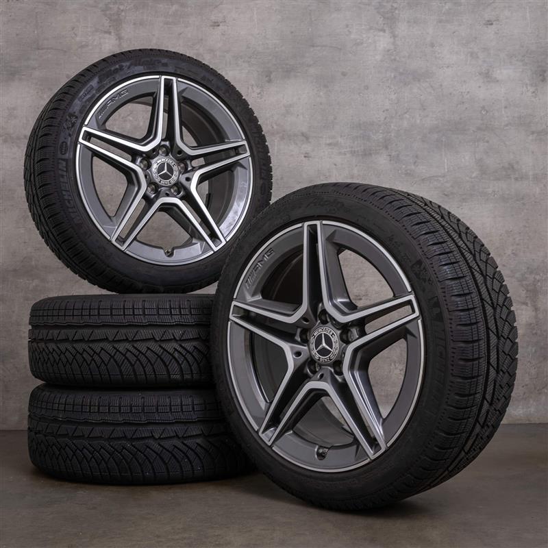 Originele Mercedes Benz C-klasse AMG wintervelgen 18 inch W205 S205 C205 A205 velgen A2054019500 A2054019600 himalayagrijs glanzend gedraaid