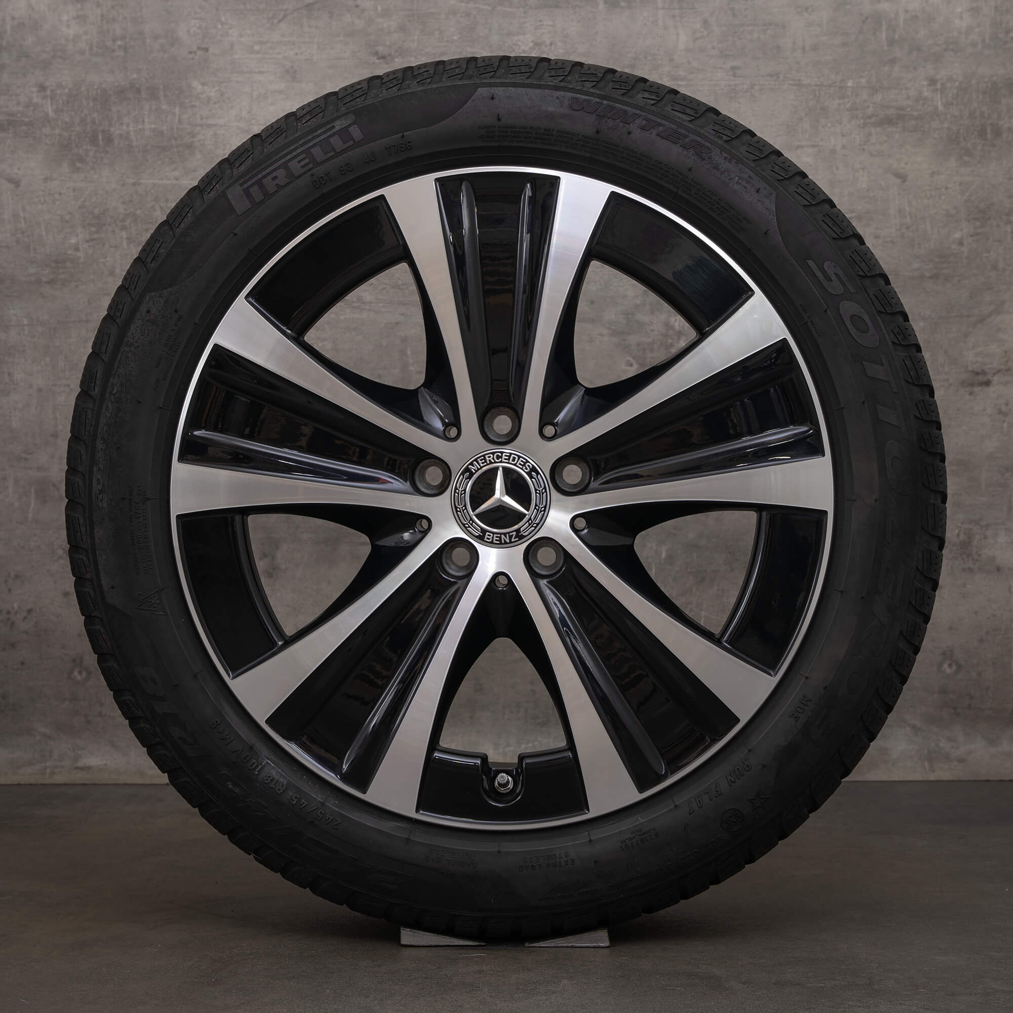 Jante de iarnă Mercedes Benz Clasa E 18 inch W213 S213 C238 A238 jante anvelope A2134013700 negru lucios