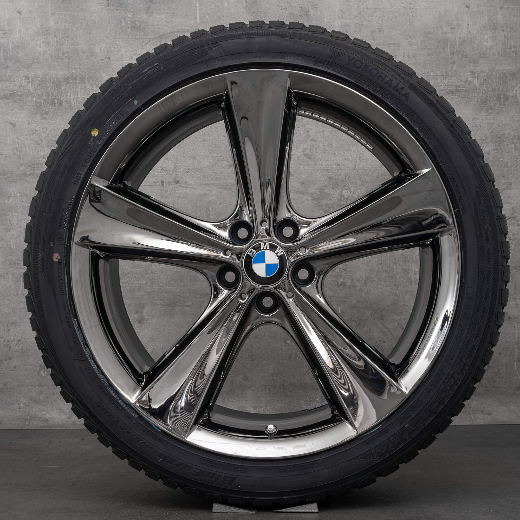 BMW X5 E70 jantes hiver 21 pouces 128 pneus chromés 6792685 6792686