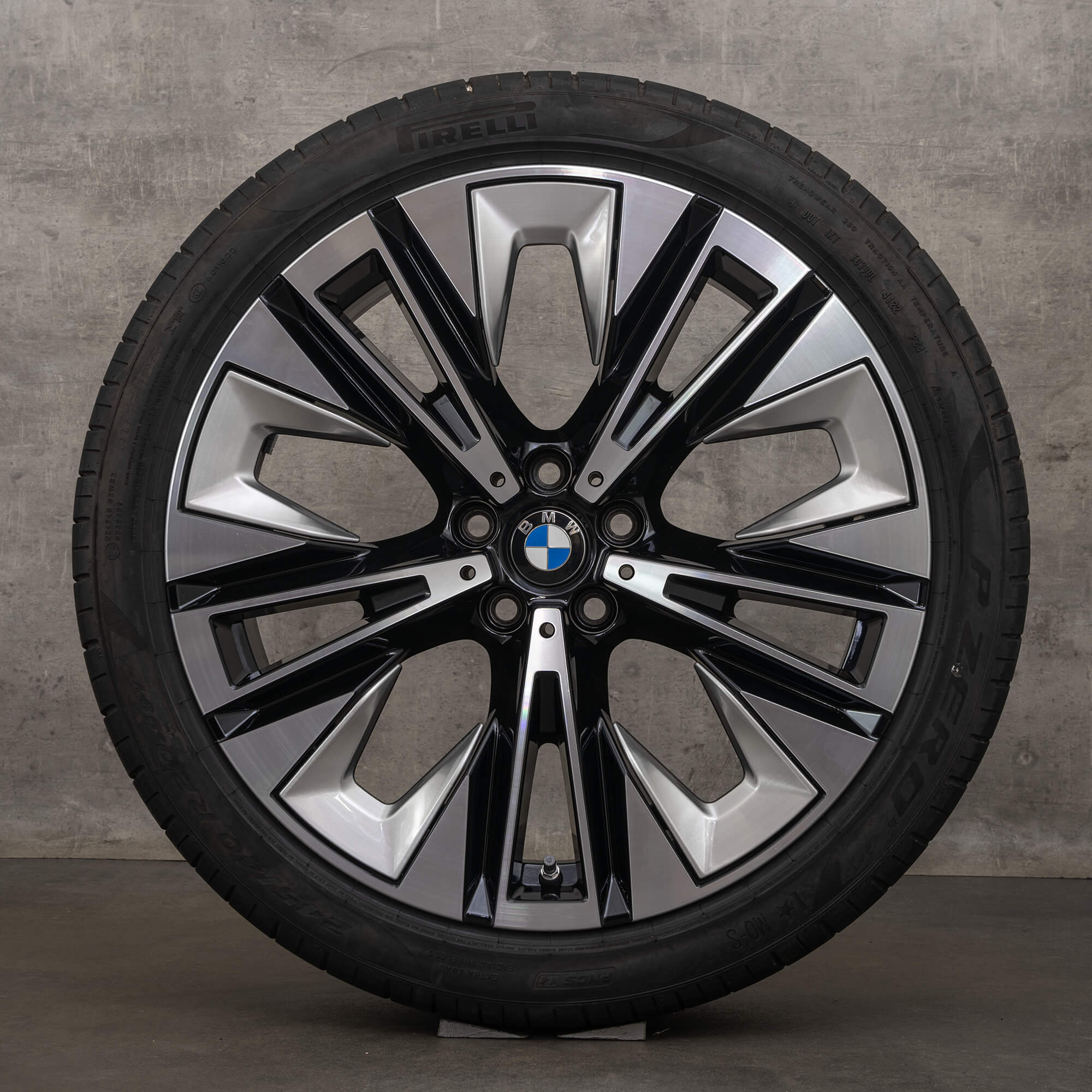 Jantes d'origine BMW Série 5 i5 20 pouces G60 G61 jantes été style 937 5A324E4 5A324E5 noir de jais brillant