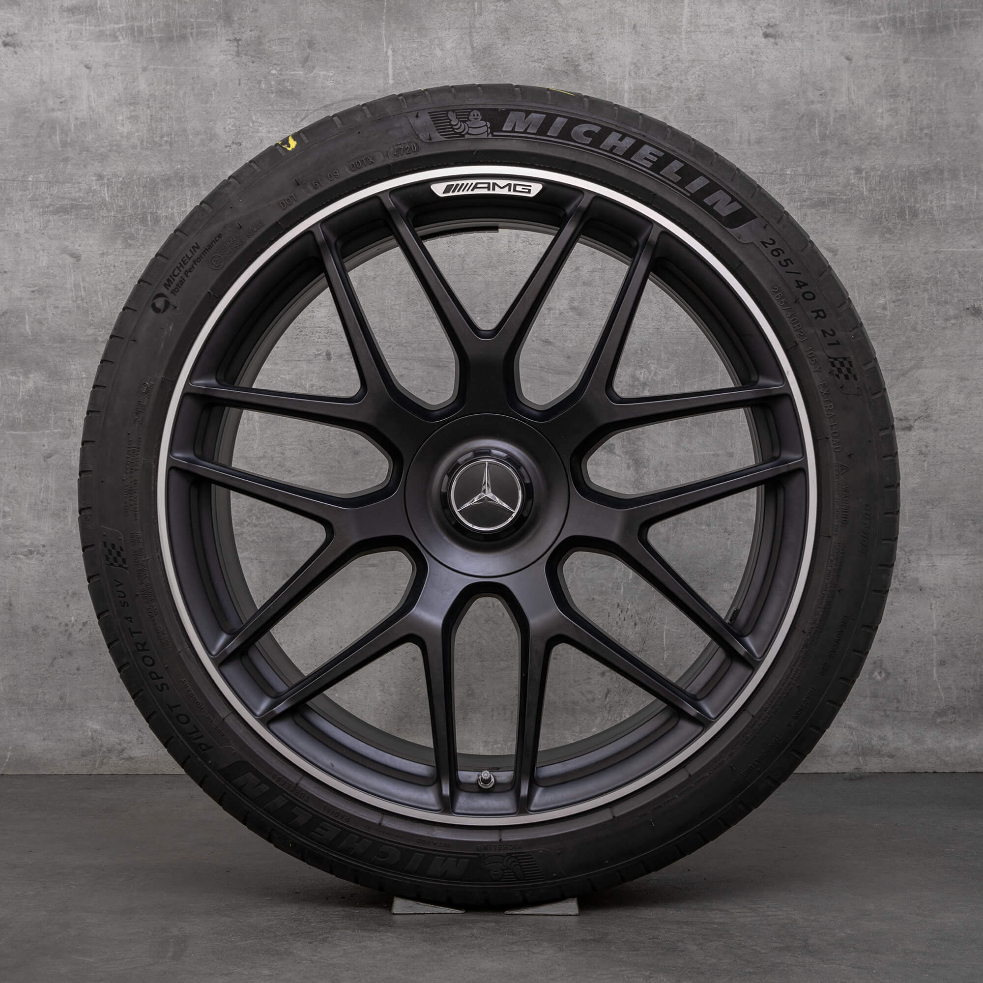 Originální letni alu kola AMG Mercedes Benz GLC 63 & S 21" disky C253 X253 A2534014000 A2534014100 černá matná vysoce lesklá povrchová úprava