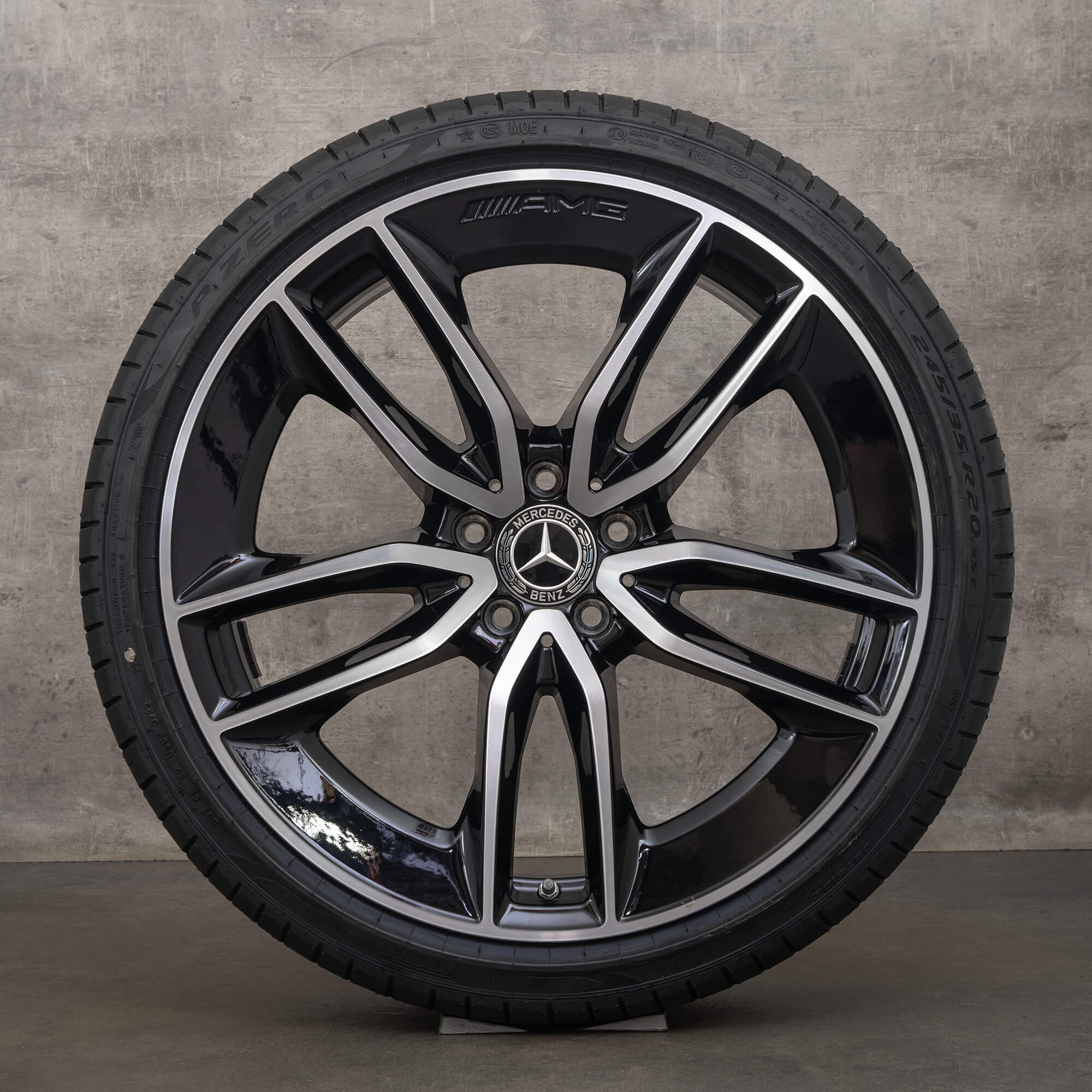 OEM AMG Mercedes Benz CLS 53 C257 20 inch rims winter tires A2574013100 A2574012200 black high-sheen