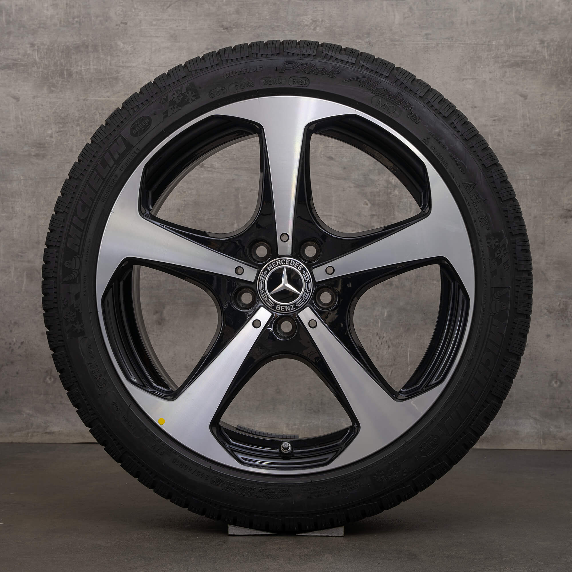 Jante originale Mercedes Benz Clasa C de iarnă 18 inch W205 S205 A205 C205 jante A2054014600 A2054014700 negru lucios