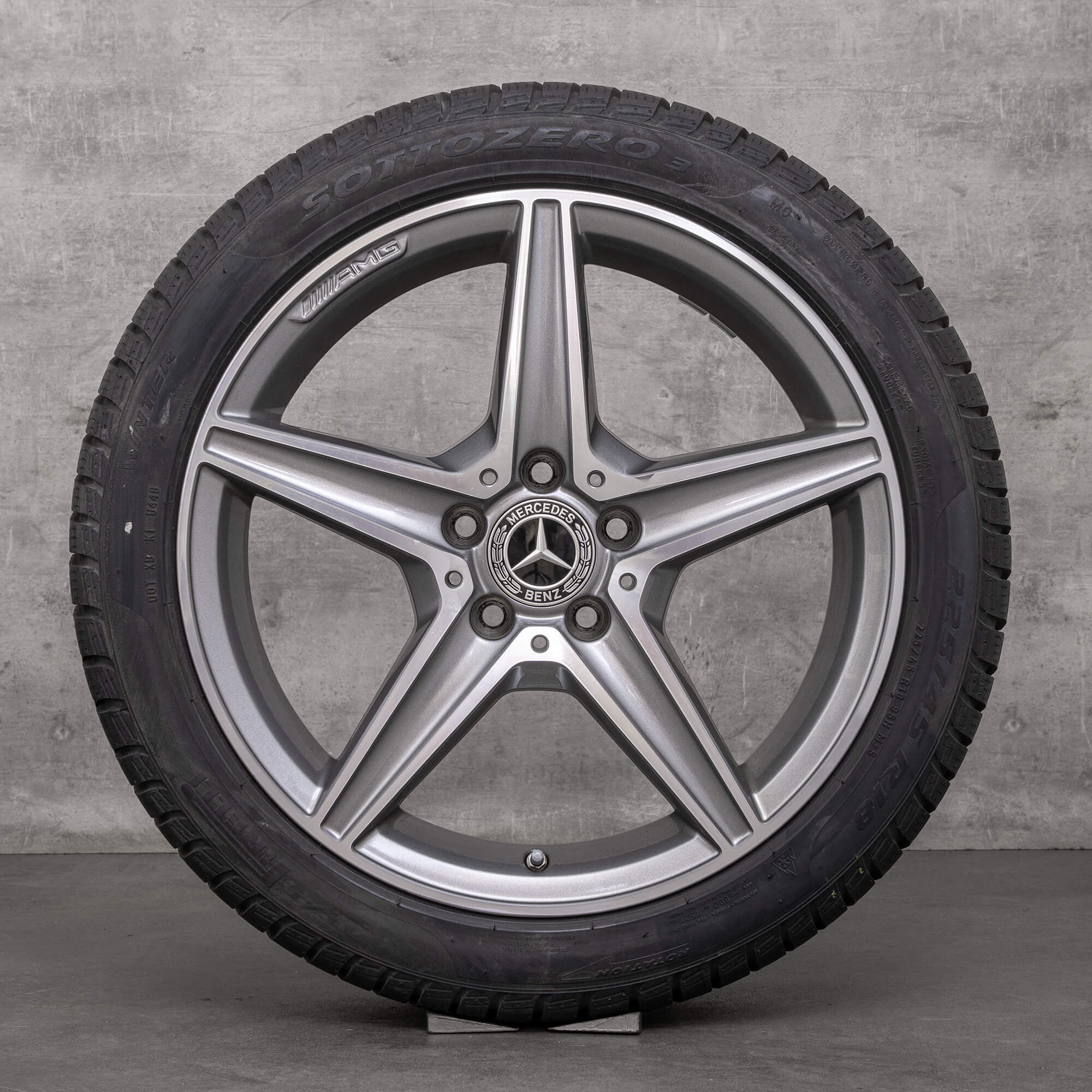 OEM Mercedes Benz C-Class AMG winter wheels 18 inch W205 S205 C205 A205 rims A2054011100 himalaya gray glossy turned