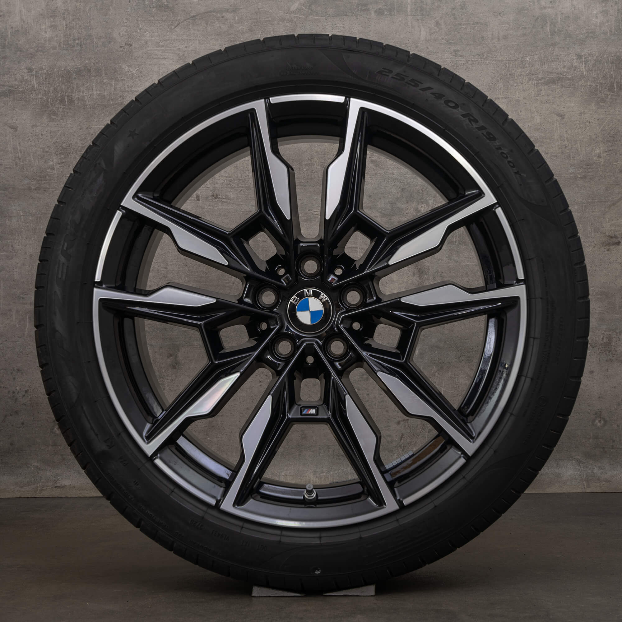 Jantes d'origine BMW Série 4 i4 19 pouces G26 jantes été style 861 M 8089227 8092356 noir de jais brillant