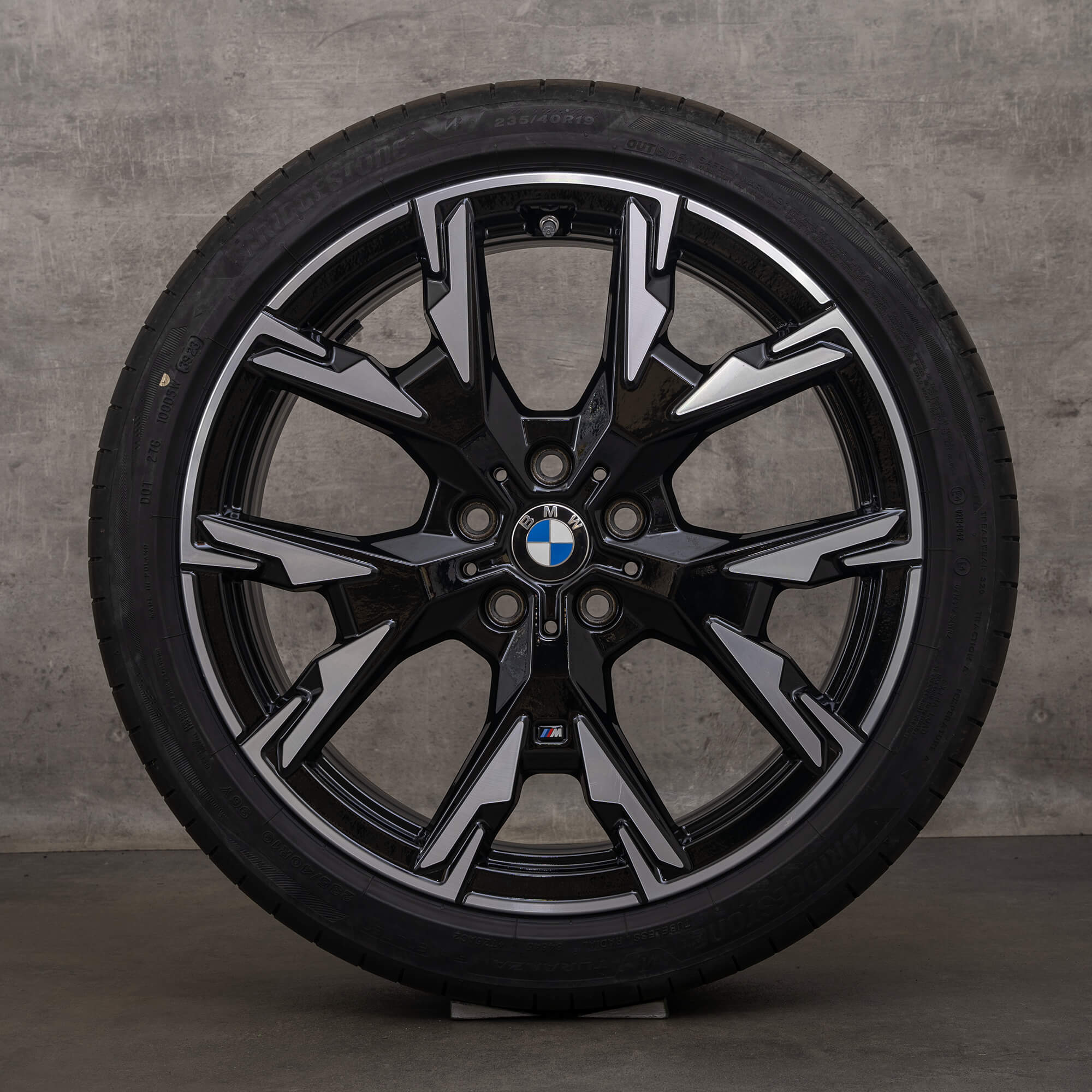 Jante originale BMW Seria 1 19 inch F70 M135 xDrive roți de vară 5A45267 jet black lucios