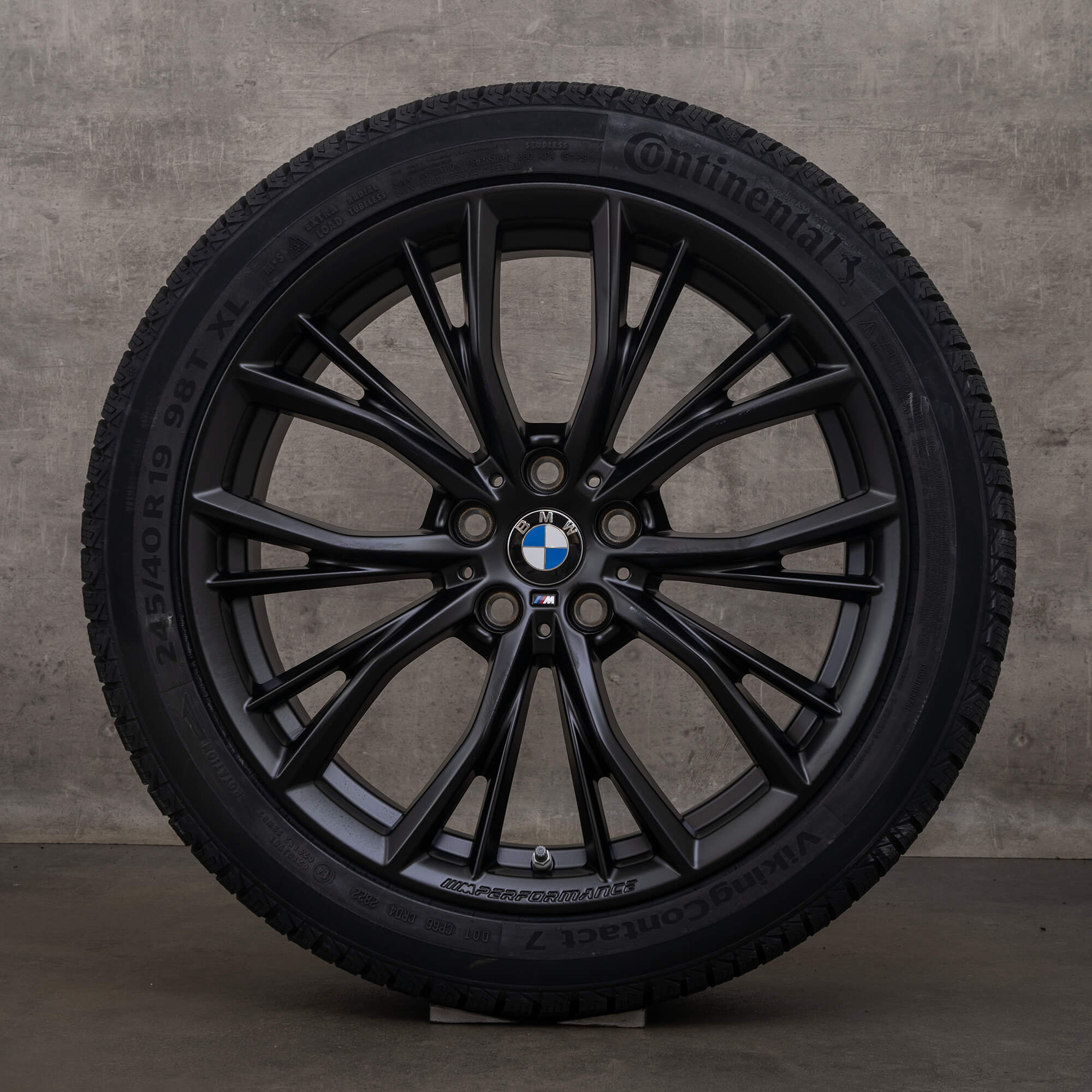 Jante originale BMW Seria 5 19 inch G30 G31 roți de iarnă 6885455 Styling 786 M anvelope negre mat NOU