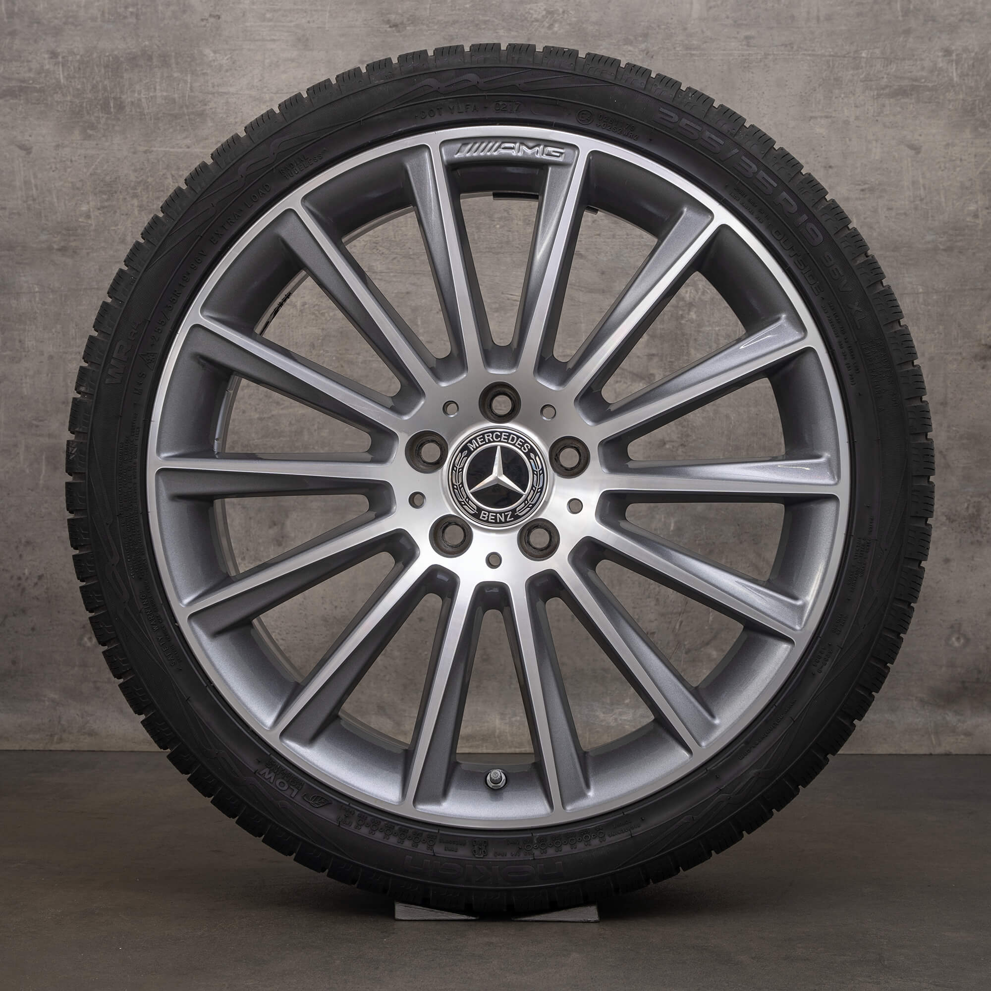 OEM AMG Mercedes Benz C-Class rims 19 inch W205 S205 C205 A205 winter tires A2054011300 A2054011400 himalaya grey wheels