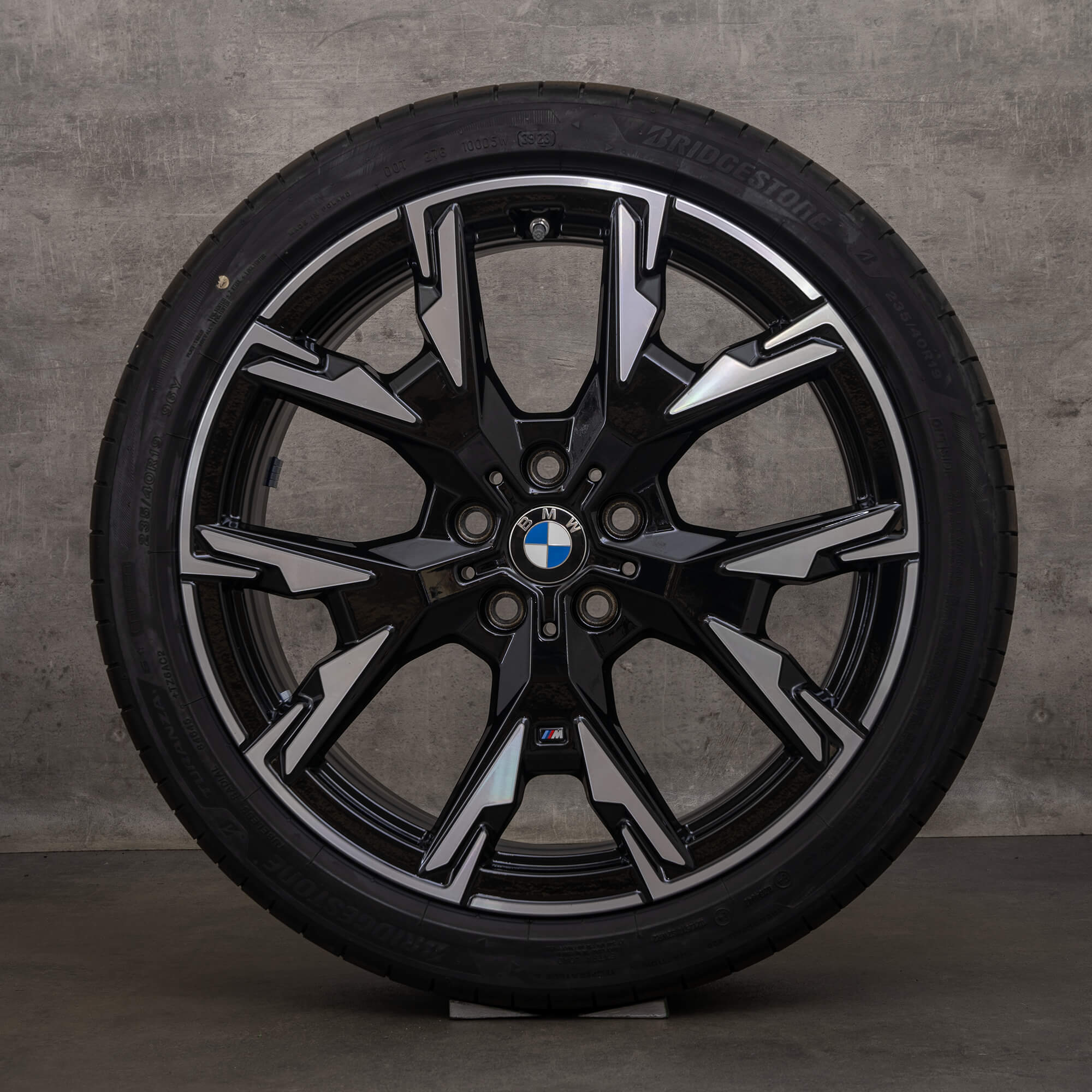 Jante originale BMW Seria 1 19 inch F70 M135 xDrive roți de vară 5A45267 jet black lucios