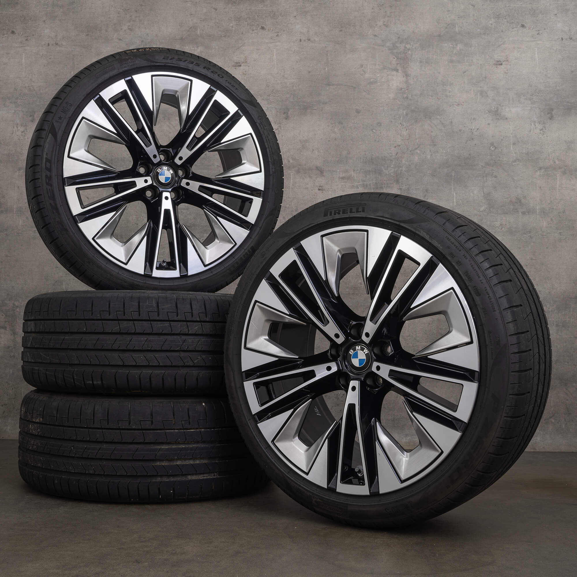 Jantes BMW Série 5 i5 originais de 20 polegadas G60 G61 rodas verão estilo 937 5A324E4 5A324E5 preto azeviche alto brilho