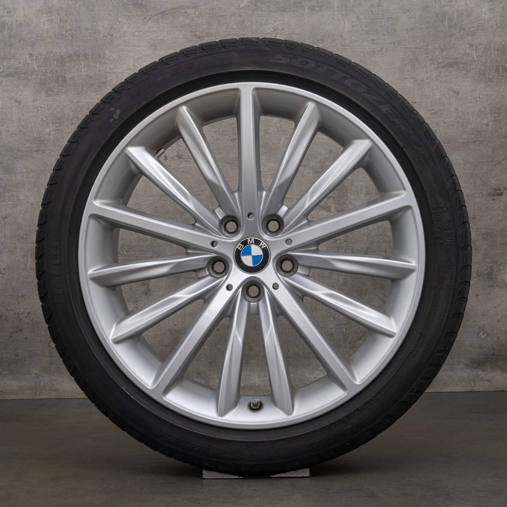 Llantas originales BMW Serie 5 de 19 pulgadas G30 G31 ruedas completas invierno estilo 633 6863419 neumáticos plateados