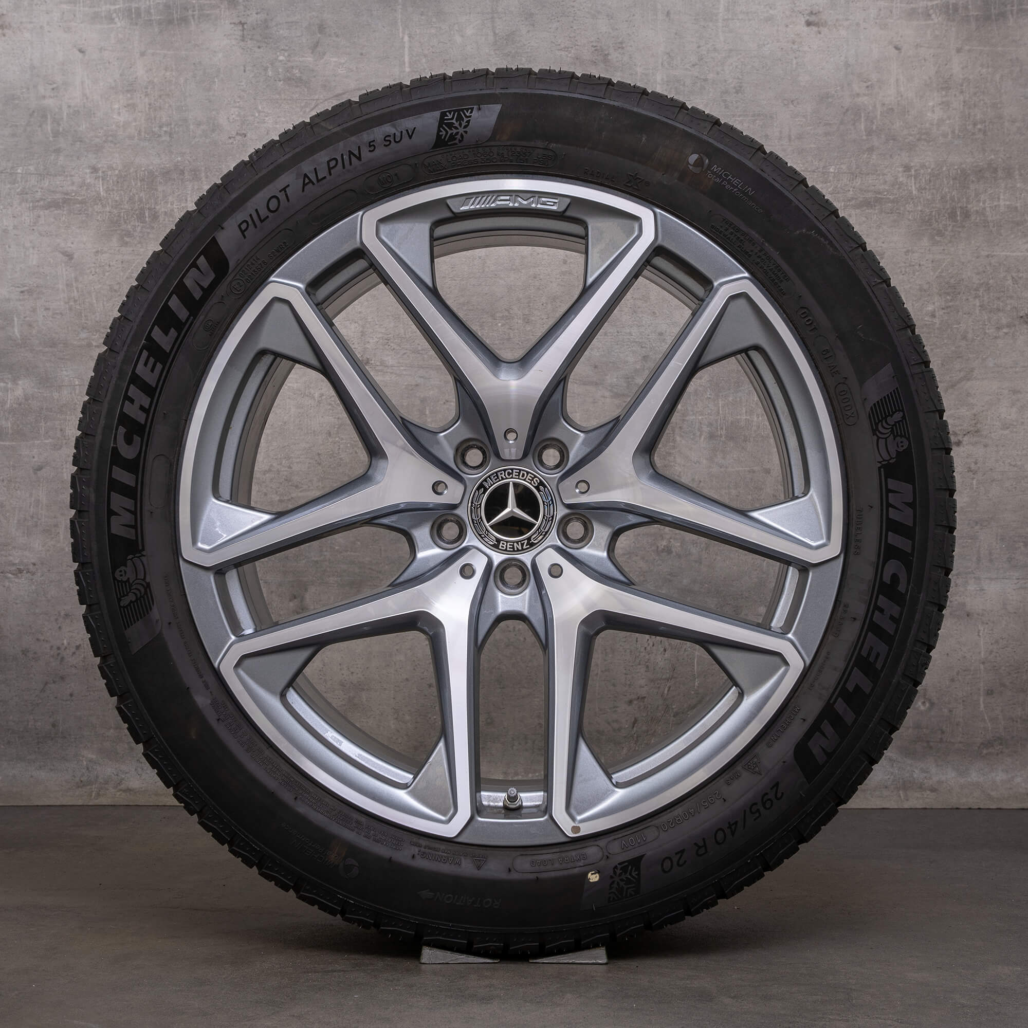 Originální zimni alu kola Mercedes Benz GLC 63 & 63S AMG 20" X253 C253 disky A2534013600 A2534013700 himalaya šedá lesklá soustružená