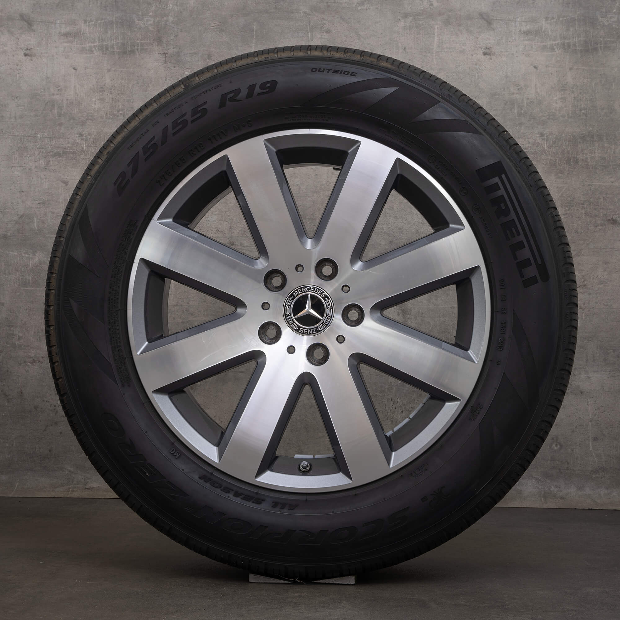 Jante originale Mercedes Benz Clasa G de iarnă 19 inch W463A G500 jante A4634011000 gri himalaya lucios înalt