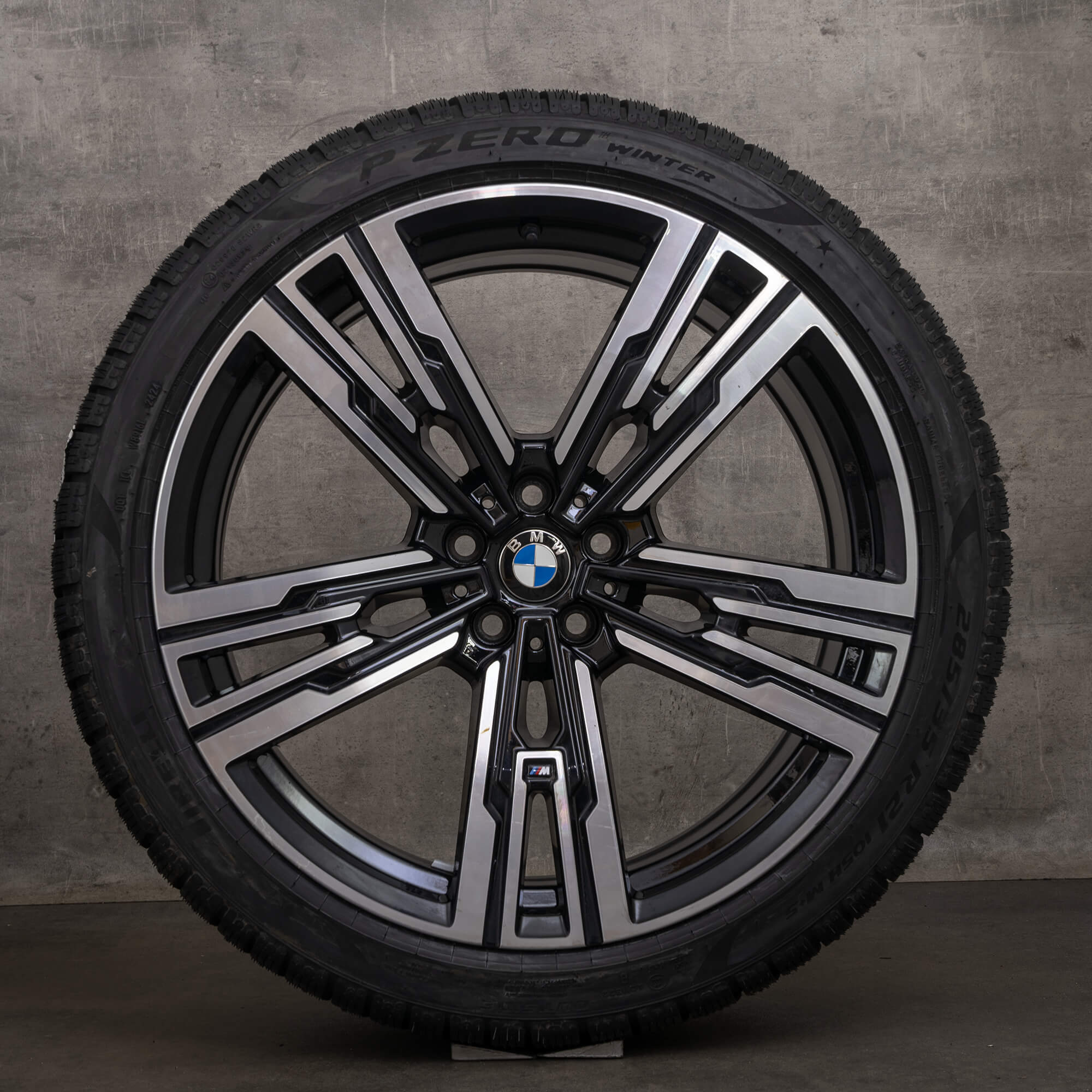 Llantas de invierno originales BMW Serie 7 i7 21 pulgadas G70 estilo 908 M 5A19DF0 5A19DF1 negro brillante