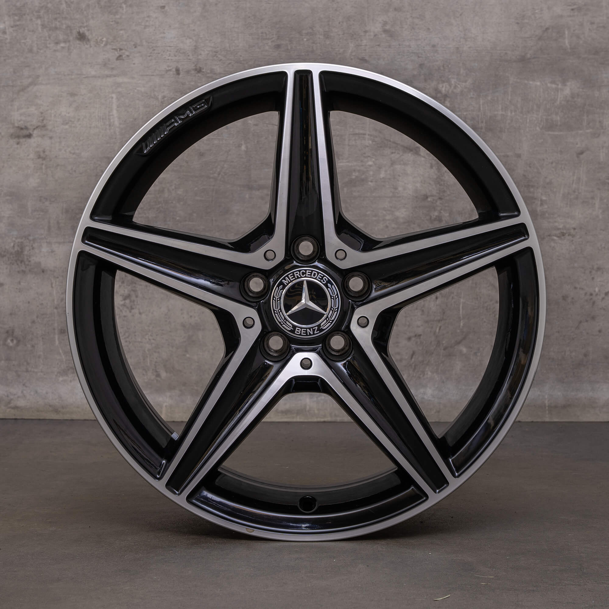 OEM Mercedes Benz C-Class AMG rims 18 inch W205 S205 C205 A205 A2054011100 black glossy turned