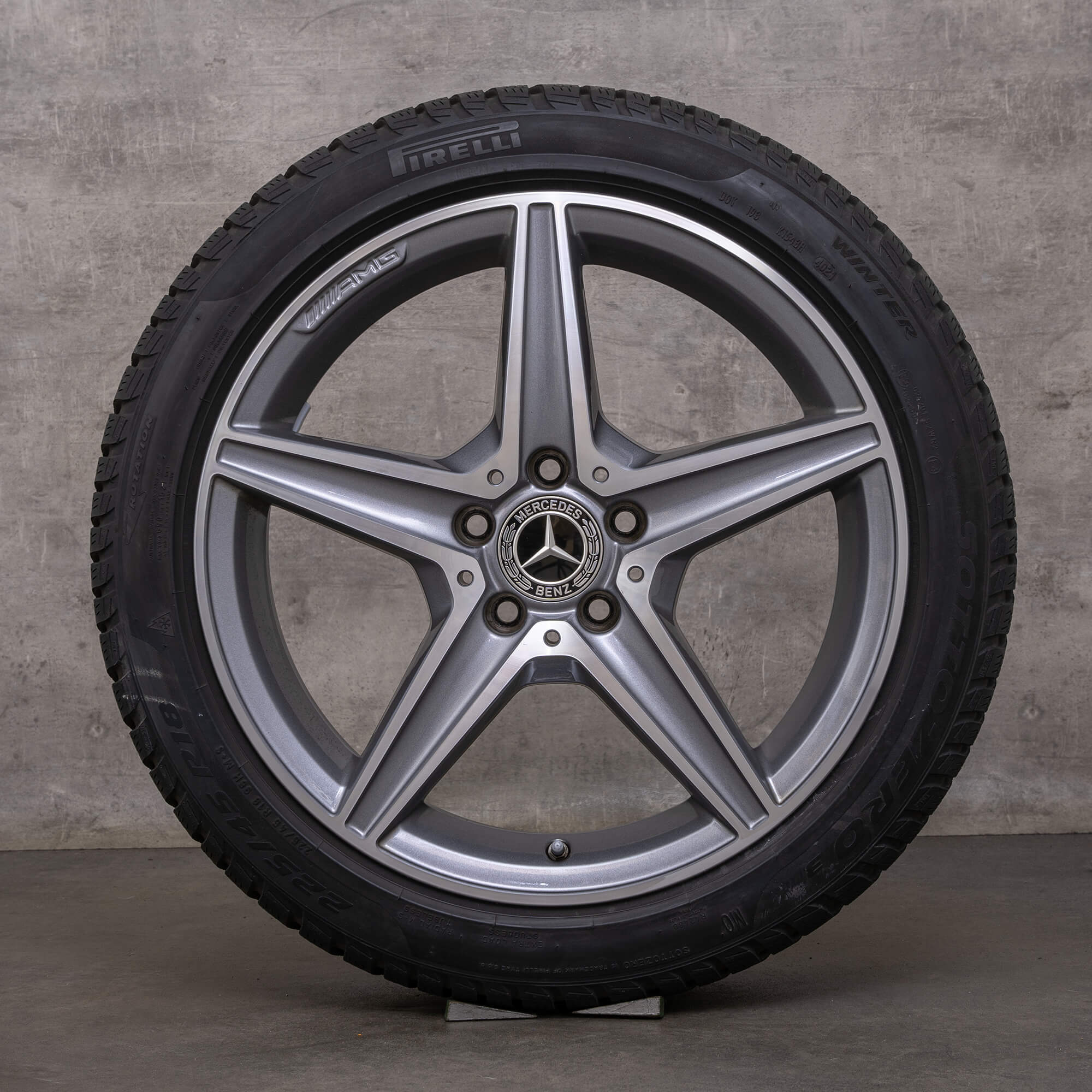 OEM AMG Mercedes Benz C-Class OEM winter wheels 18 inch W205 S205 C205 A205 rims A2054011100 himalaya gray glossy turned