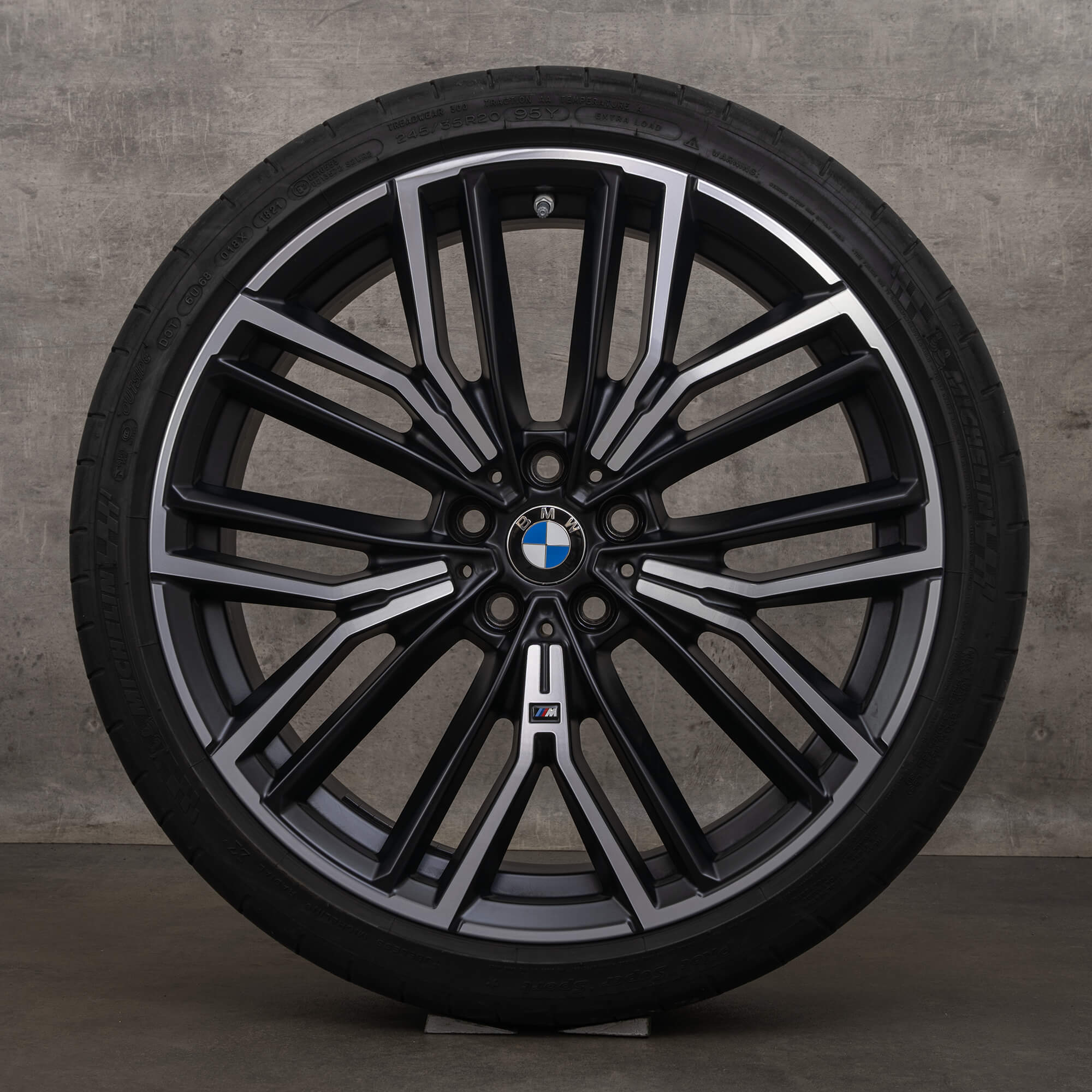 Jante originale BMW Seria 5 20 inch G30 G31 roți de vară stil 846 M 8747236 8747237 negru mat lucios