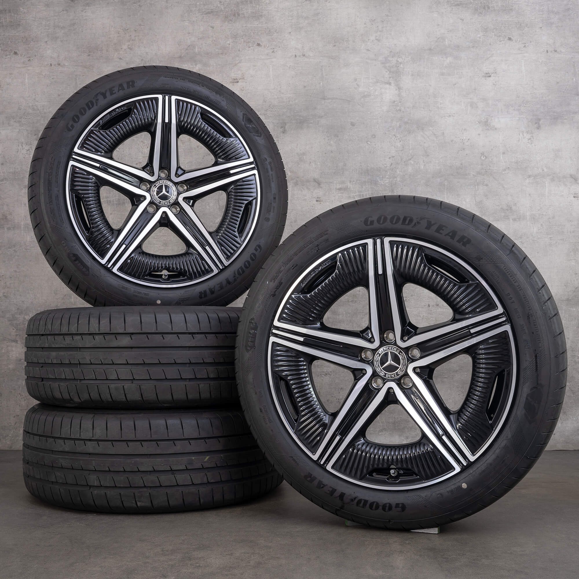 OEM Mercedes EQS V297 20 inch winter wheels rims A2974012300 black