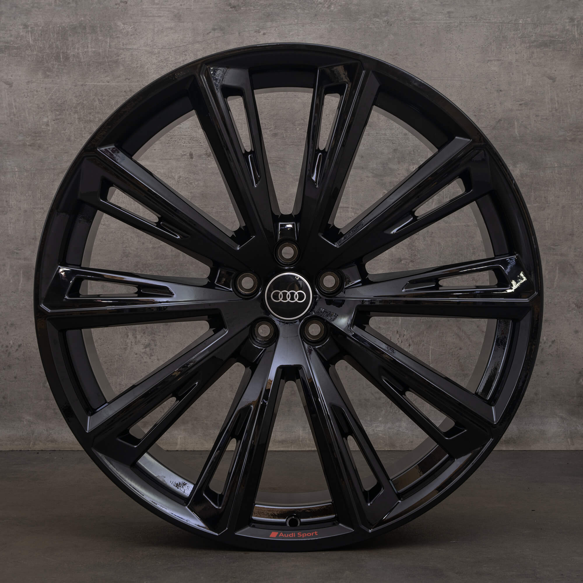 Cerchi originali Audi Q8 SQ8 23 pollici 4M8 4M8601025R trapezoidali neri lucidi