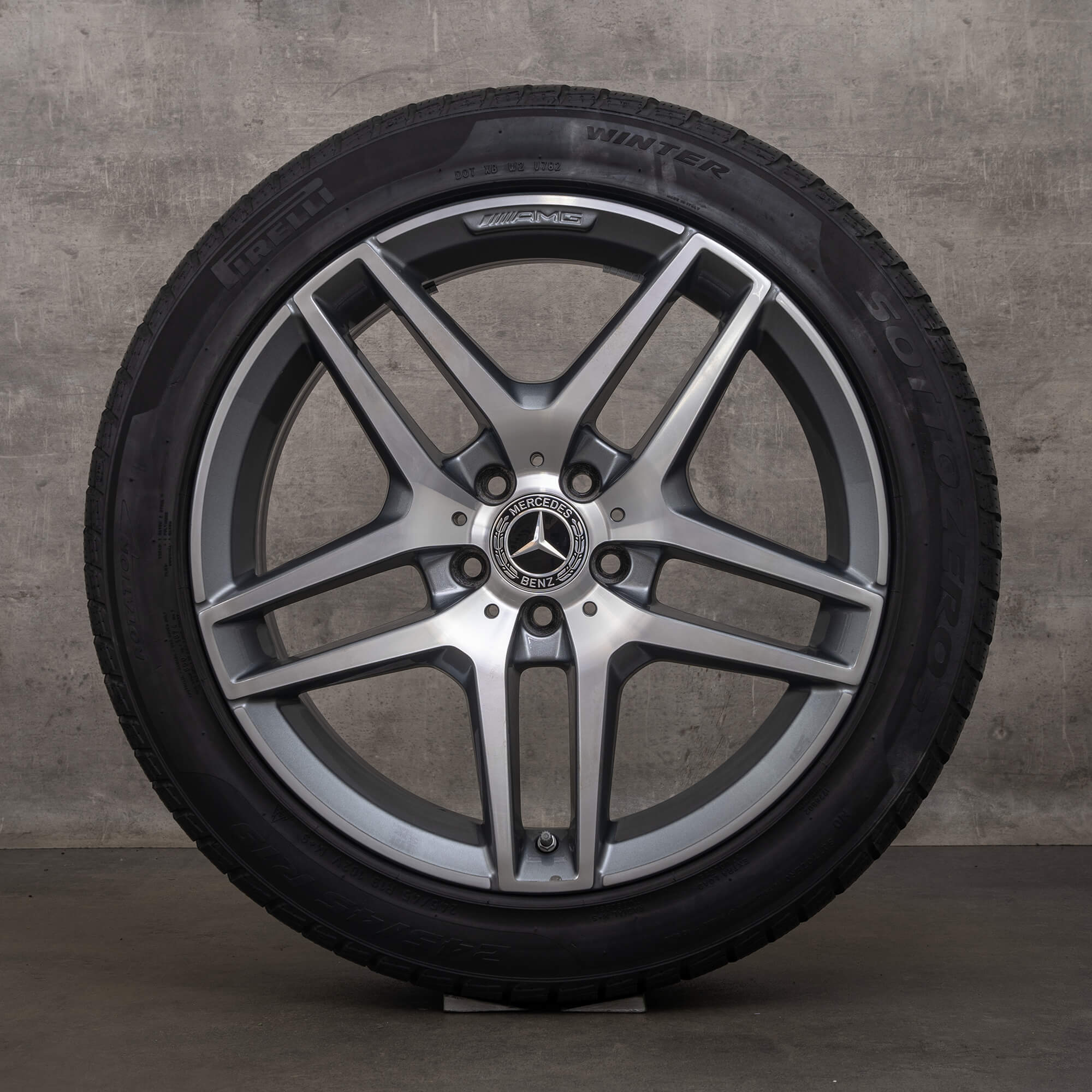 OEM Mercedes Benz AMG S Class rims 19 inch W222 A217 C217 winter wheels A2224010000 himalaya grey high-gloss