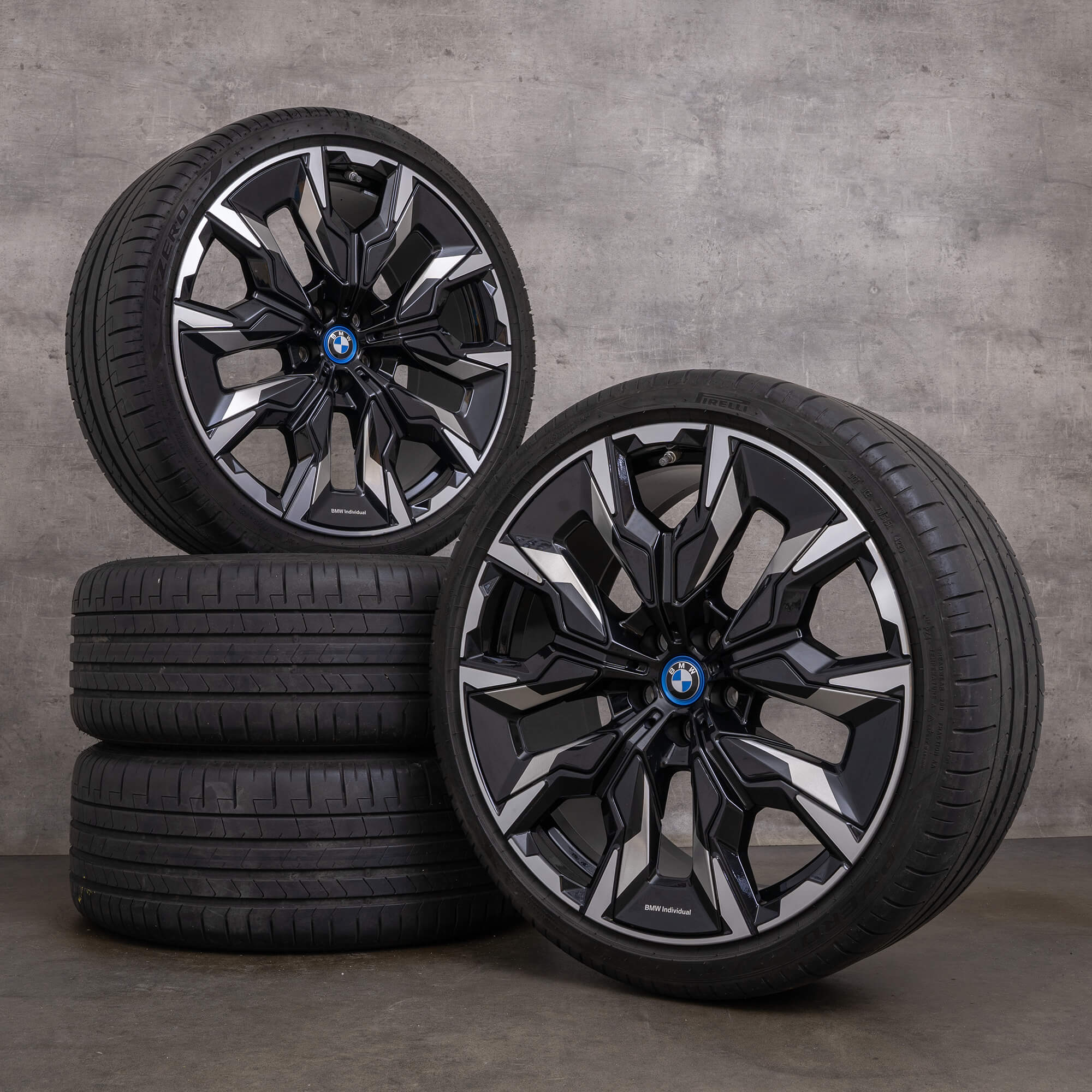 Originele BMW 5 serie i5 velgen 21 inch G60 G61 zomerwielen styling 954i 5A32502 5A32503 zwart glanzend gedraaid