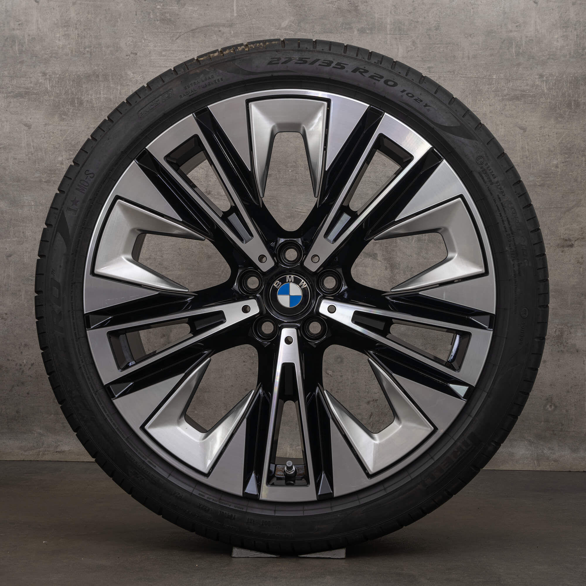 Jante originale BMW Seria 5 i5 de iarnă 20 inch G60 G61 stil 937 5A324E4 5A324E5 jet black lucios