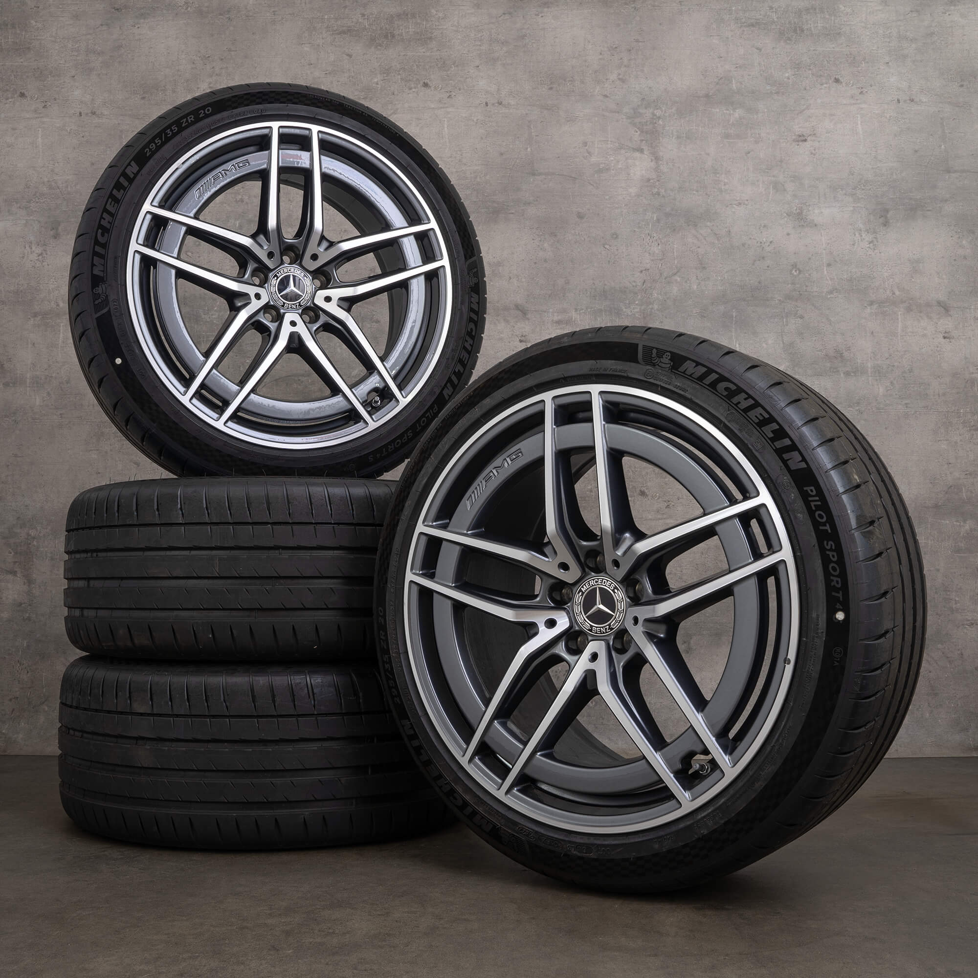 Originele AMG Mercedes Benz SL velgen 20 inch 43 55 63 R232 zomerwielen A2324012100 A2324012200 Himalaya grijs