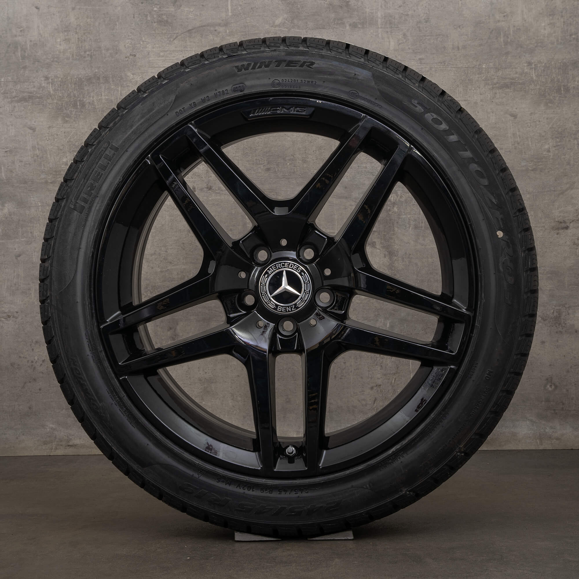 Anvelope de iarnă originale Mercedes Benz AMG Clasa S 19 inch W222 A217 C217 jante A2224010000 gri himalaya lucios