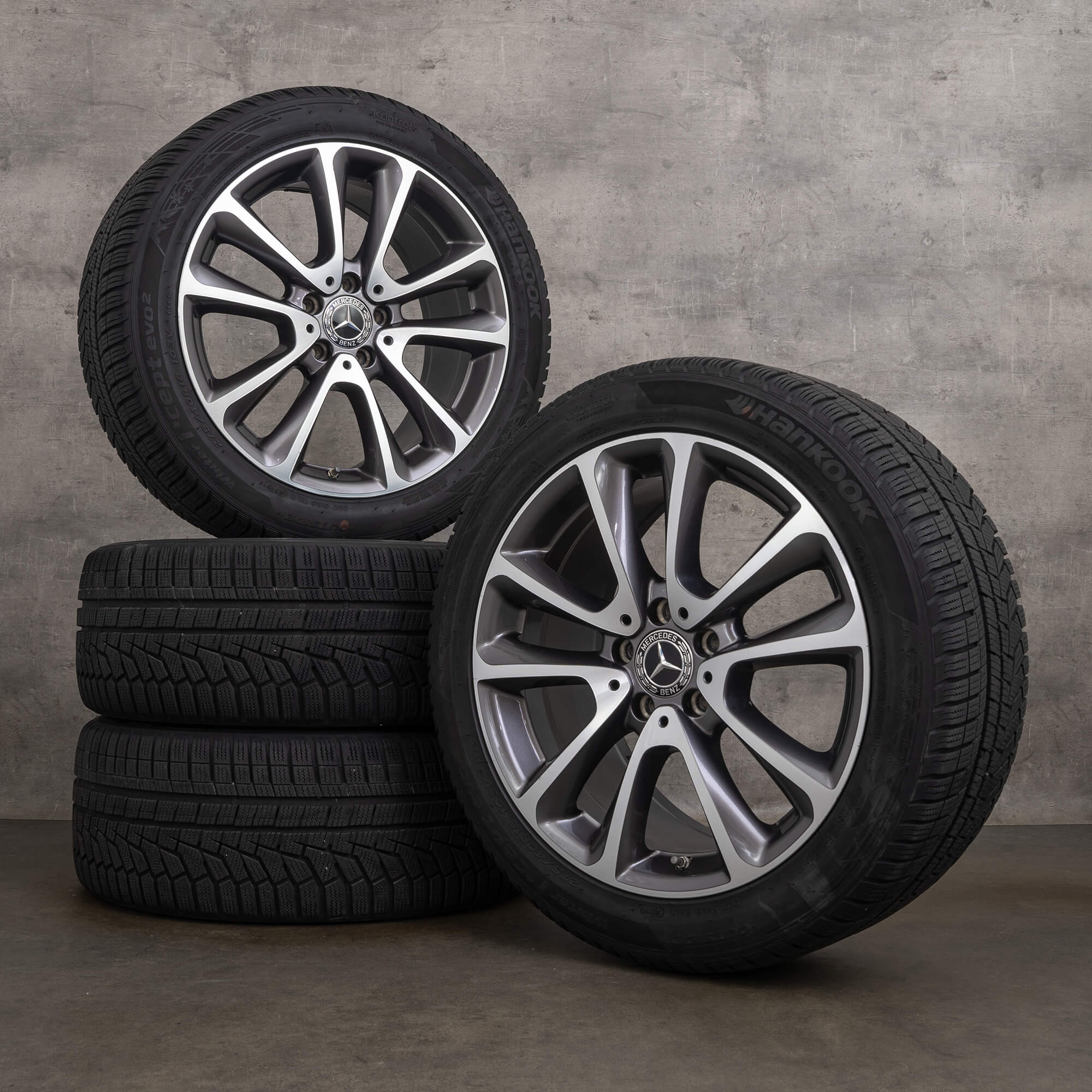 OEM Mercedes Benz E Class 18 inch W213 S213 C238 A238 rims winter tires A2134011600 A2134010400 himalaya grey