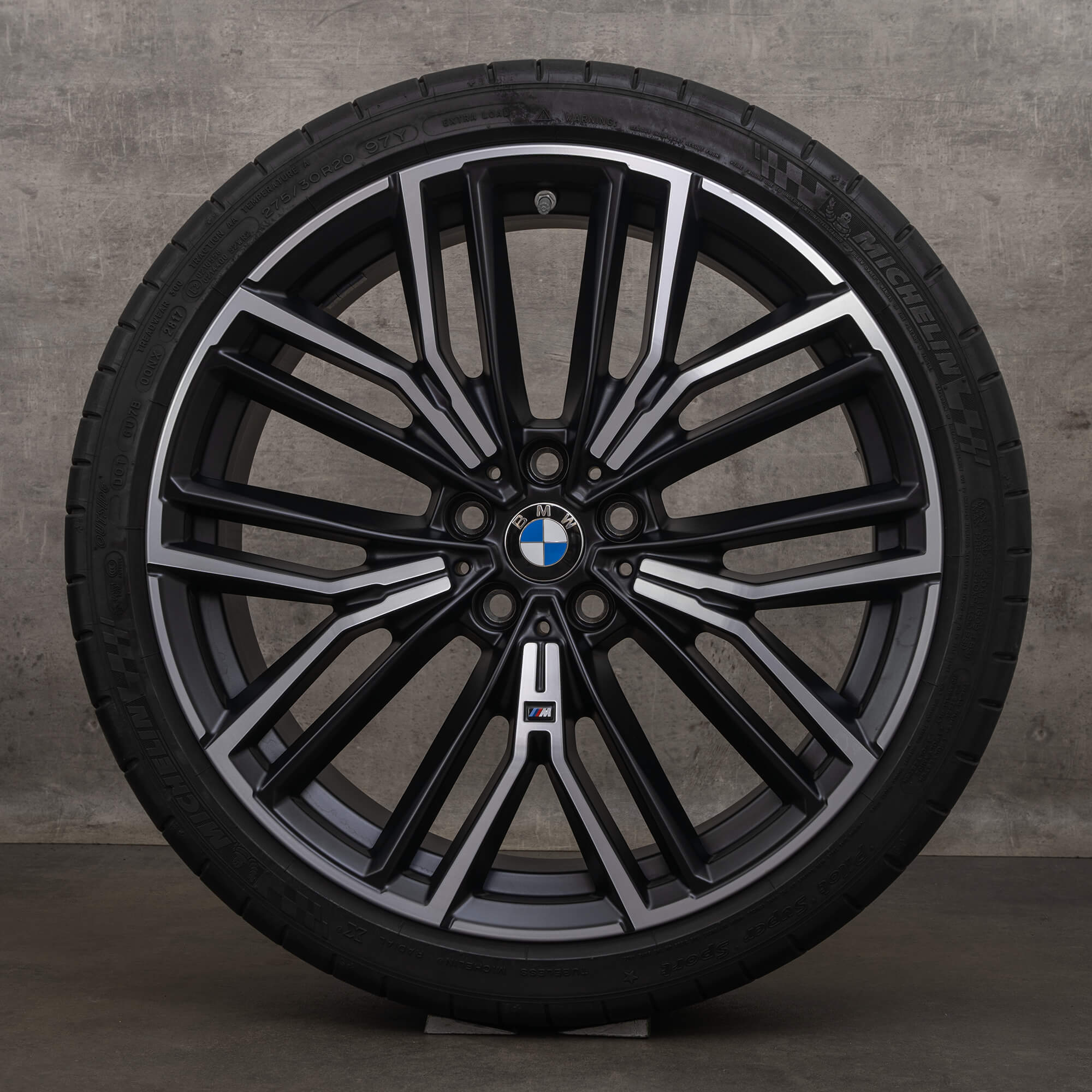 Jantes d'origine BMW Série 5 20 pouces G30 G31 jantes été style 846 M 8747236 8747237 noir mat brillant