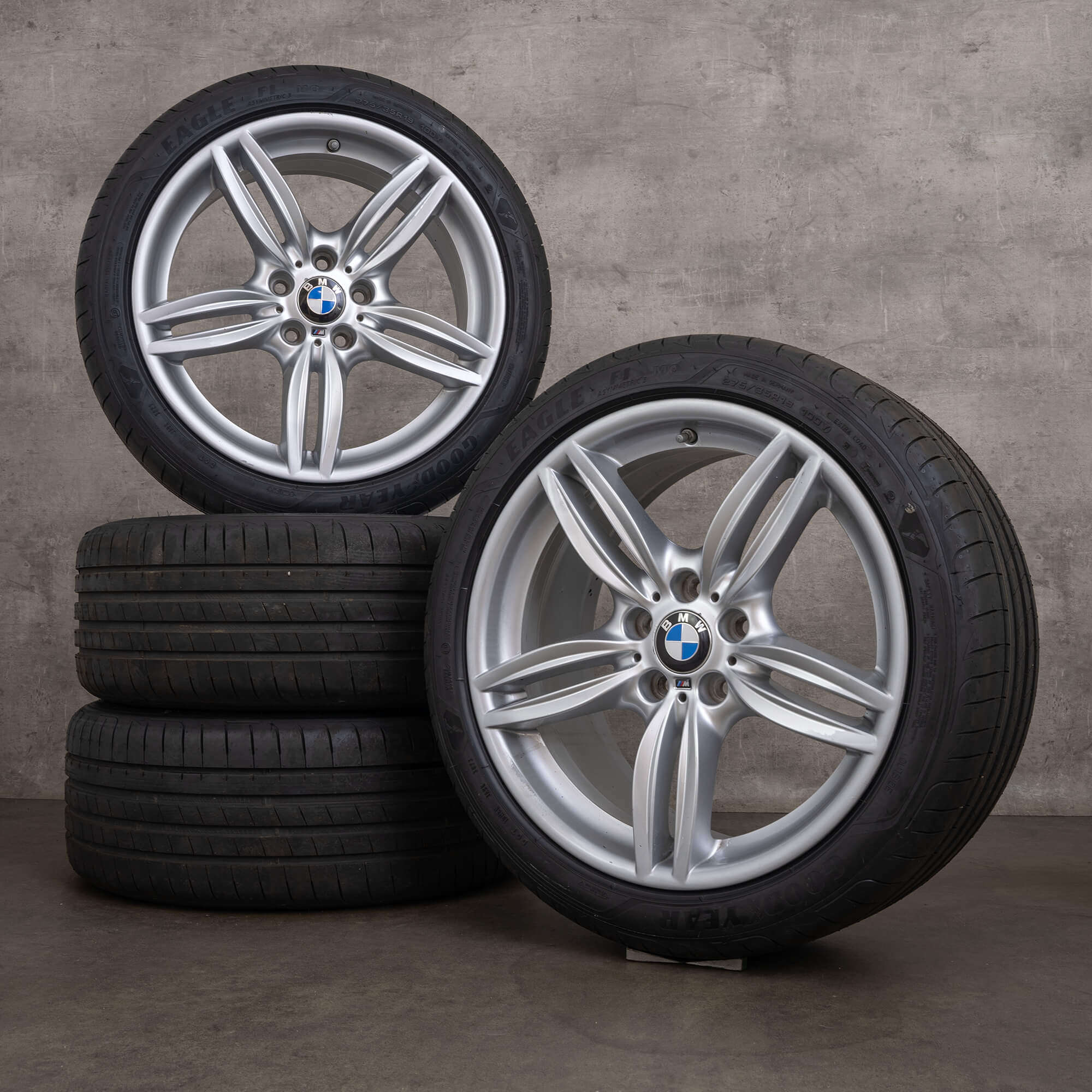 Jantes originais BMW Série 5 6 19 polegadas F10 F11 F12 F13 F06 rodas de verão estilo 351 M 7842652 7842653 prata