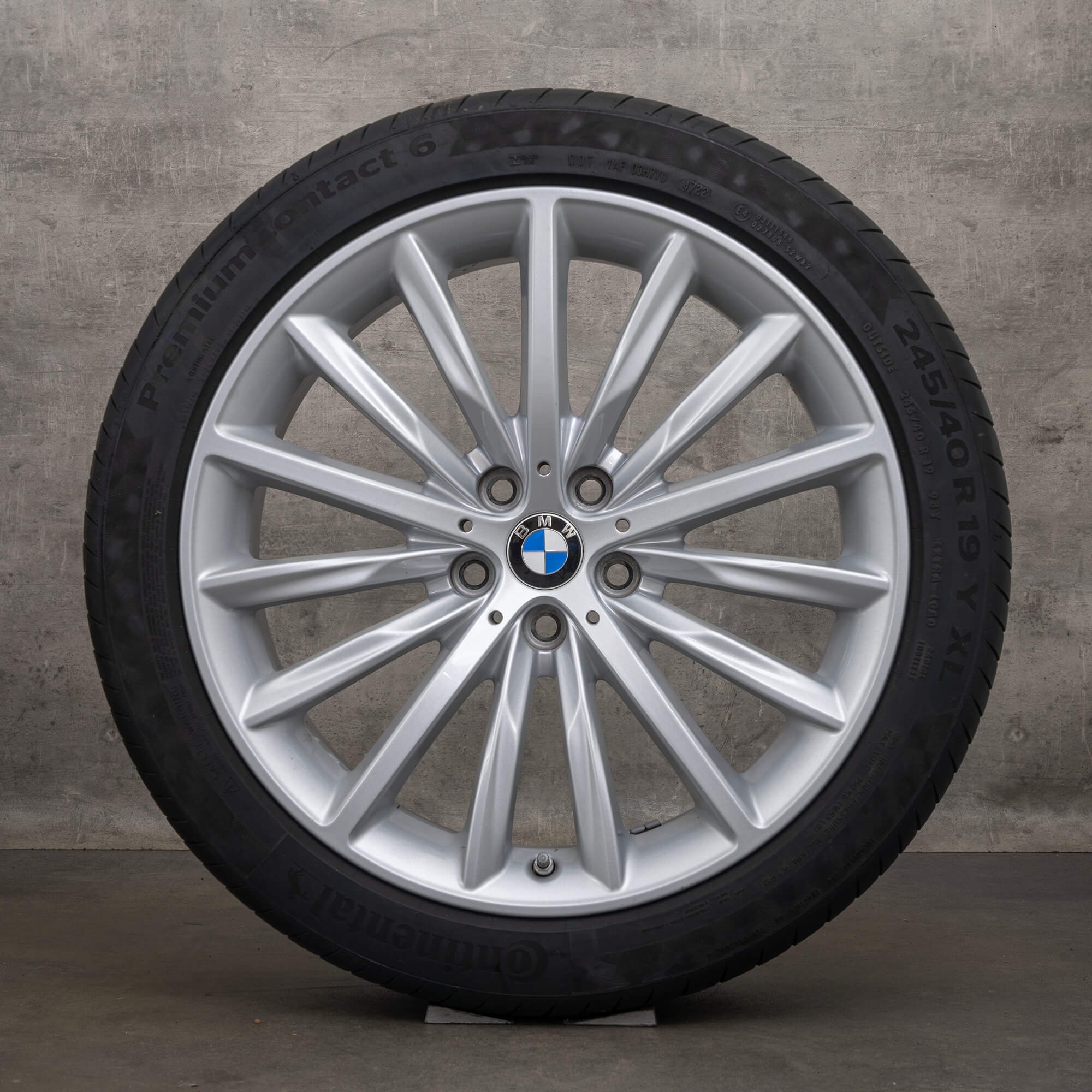 Original BMW Seria 5 G30 G31 19 inch anvelope de iarna stil 633 6863419 argintiu roti