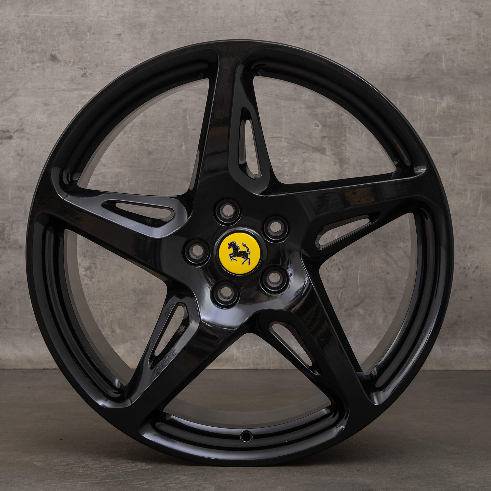 Jante originale Ferrari 458 Spider 20 inch 262892 262893 negru mătase mat