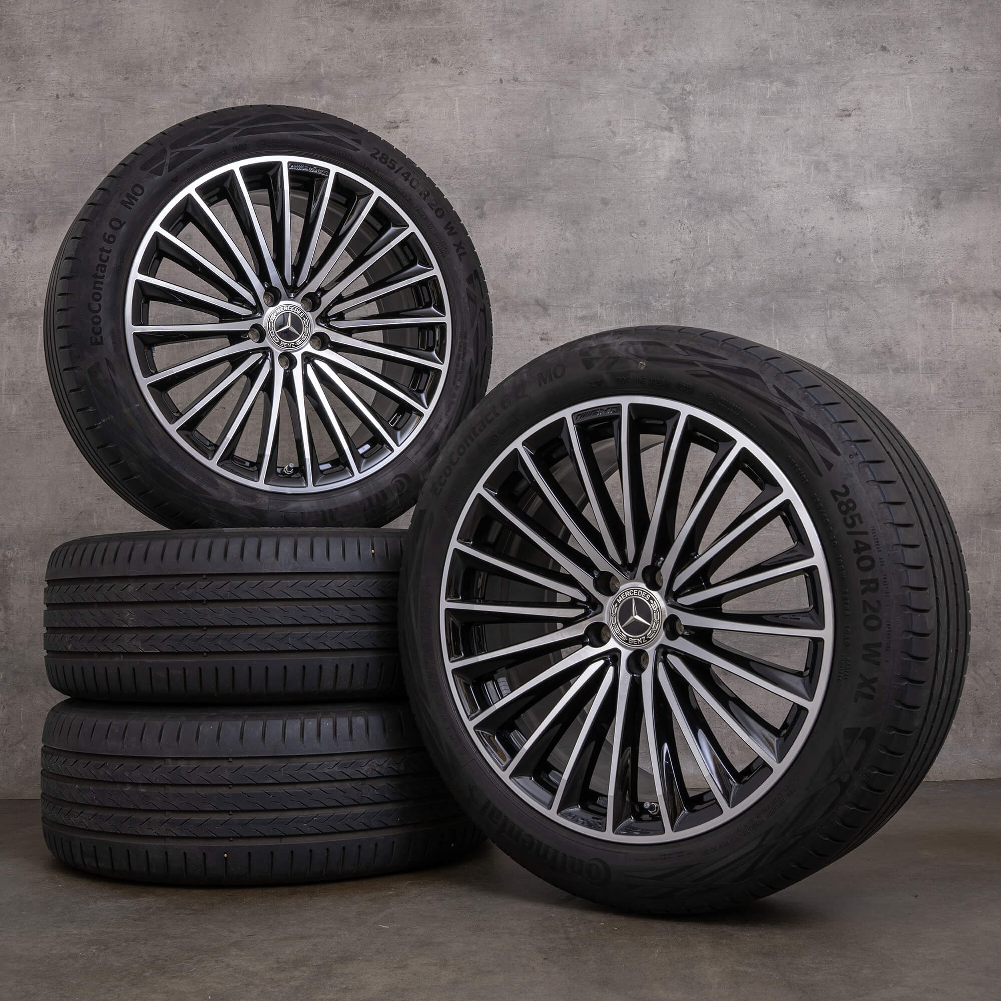 OEM Mercedes Benz GLC AMG rims 20 inch X254 C254 summer tires A2544010800 A2544010900 black glossy turned