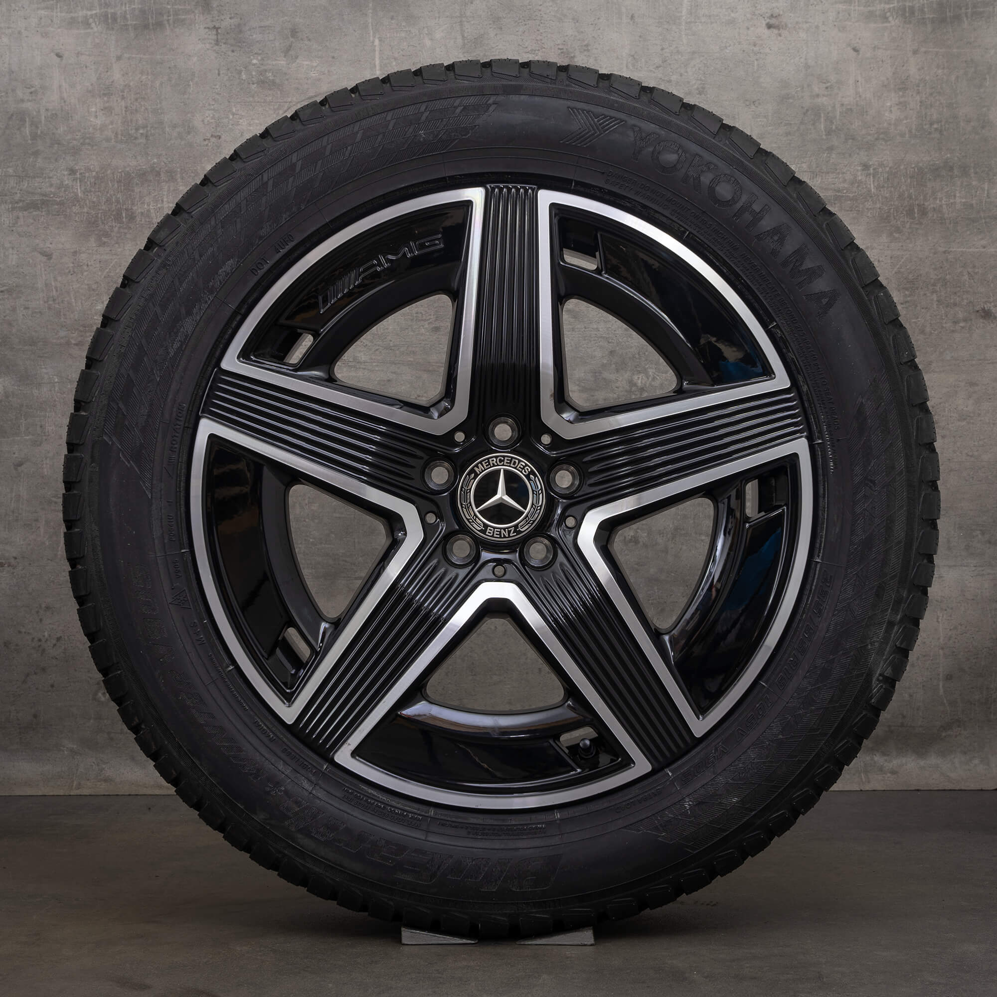 OEM Mercedes Benz GLC C254 rims 19 inch winter tires aluminum wheels A2544010400 A2544010500 black high-gloss