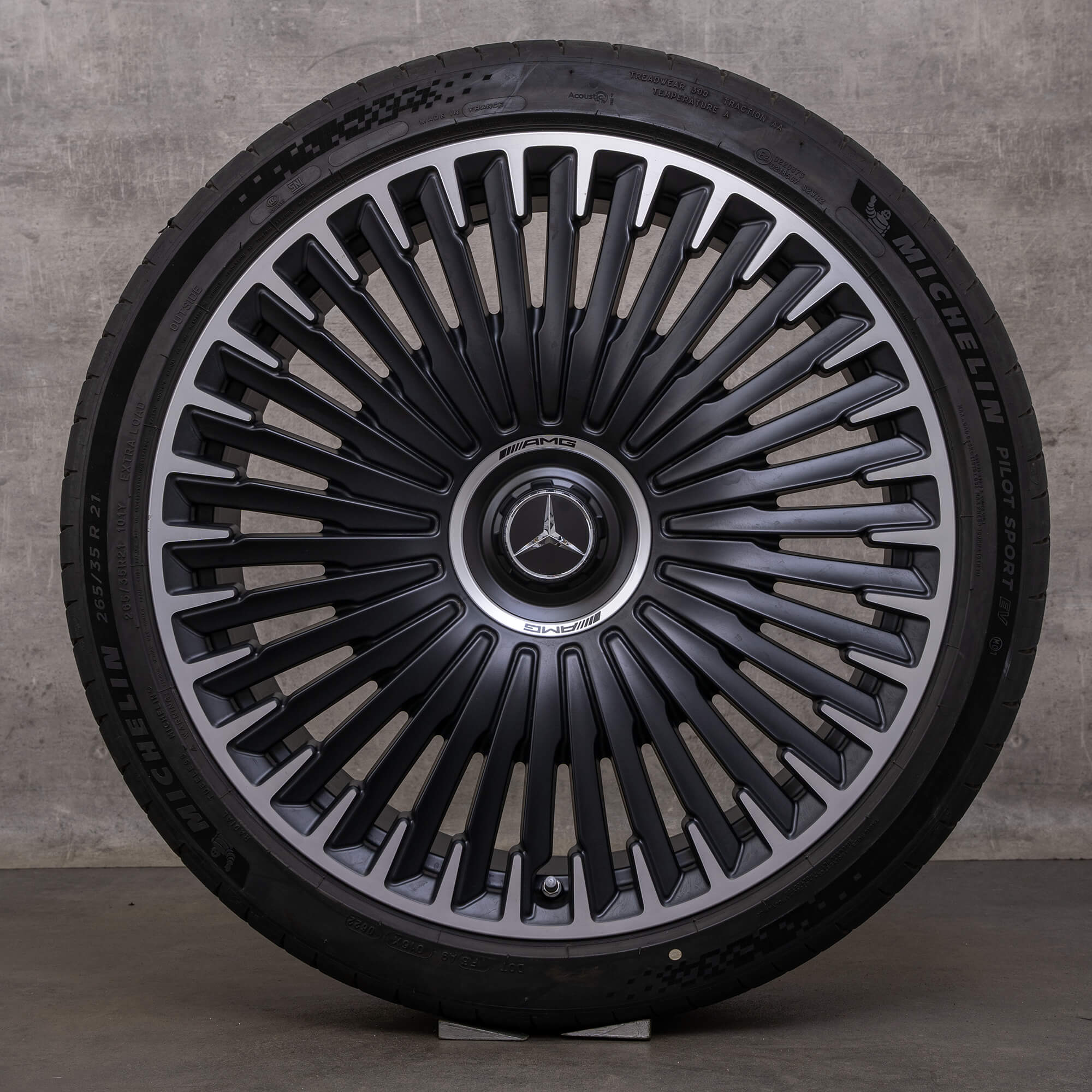 Originele Mercedes Benz EQE 43 53 AMG velgen 21 inch V295 zomerwielen A2954013100 A2954013200 zwart mat glanzend gedraaid