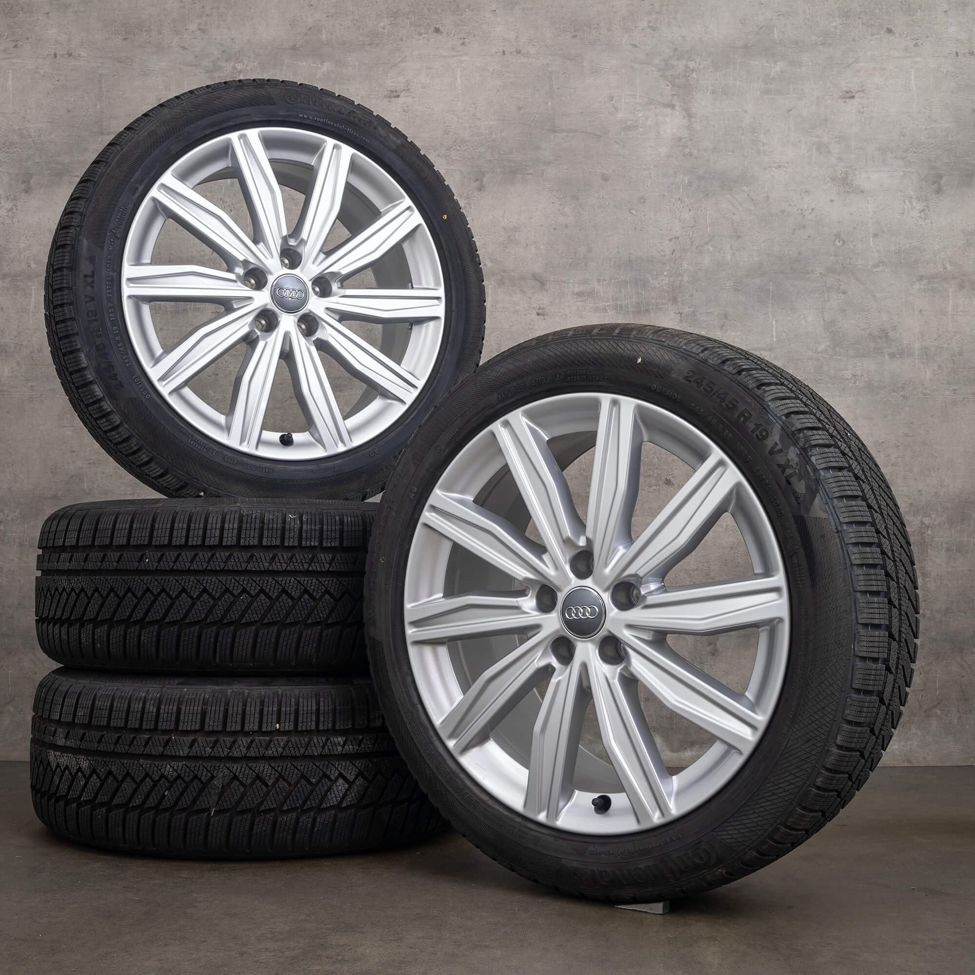 OEM Audi A6 S6 4K C8 19 inch rims winter tires 4K0601025M Dynamic silver aluminum wheels