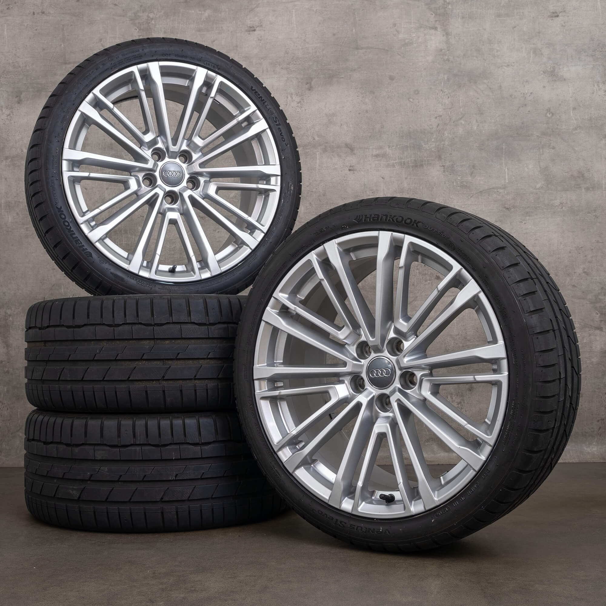 OEM Audi A5 S5 F5 19 inch summer tires rims 8W0601025CC silver