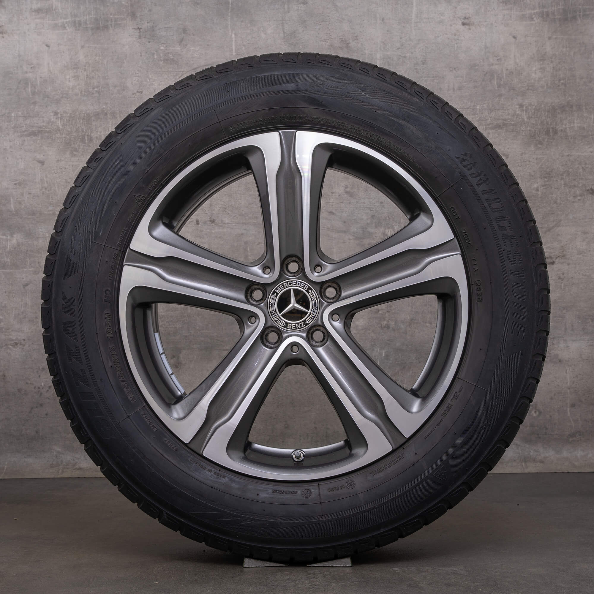 OEM Mercedes Benz GLC winter wheels 18 inch X253 C253 rims A2534010700 himalaya grey glossy turned