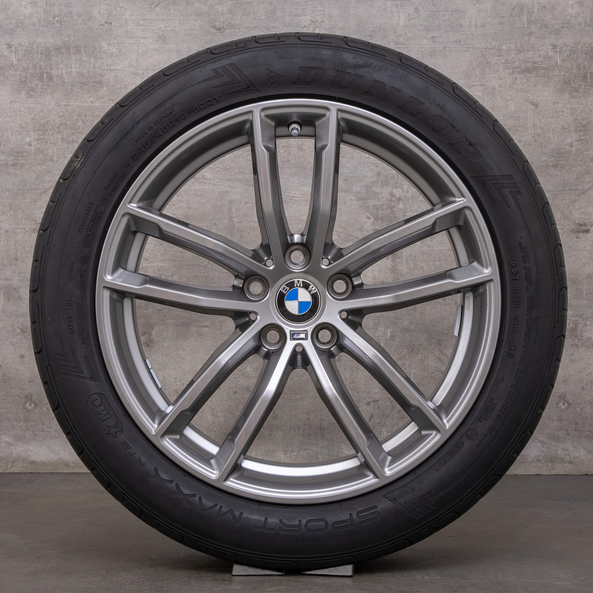 Jantes originais BMW Série 5 de verão 18 polegadas G30 G31 Styling 662 M 8093405 8093406 ferricgrey polimento frontal