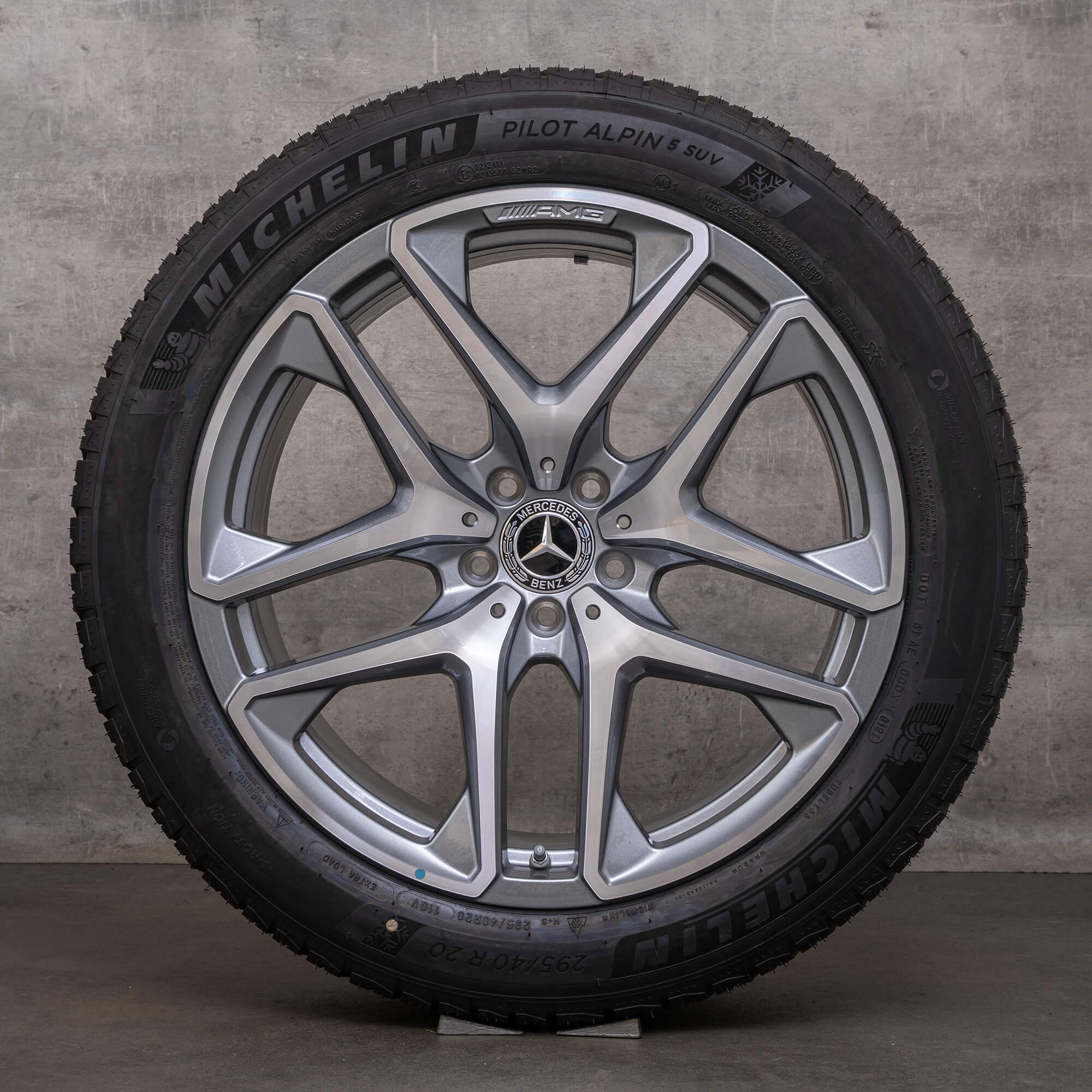 Originální zimni alu kola Mercedes Benz GLC 63 & 63S AMG 20" X253 C253 disky A2534013600 A2534013700 himalaya šedá lesklá soustružená