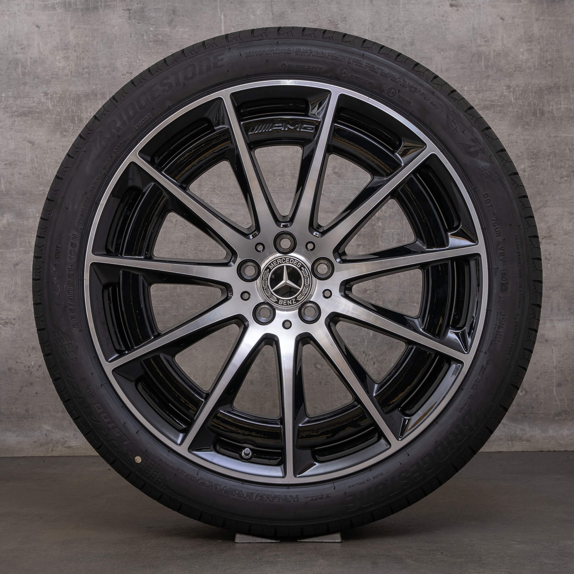 Originele Mercedes Benz EQS 53 4Matic AMG velgen 21 inch V297 zomerwielen A2974011400 zwart glanzend gedraaid NIEUW