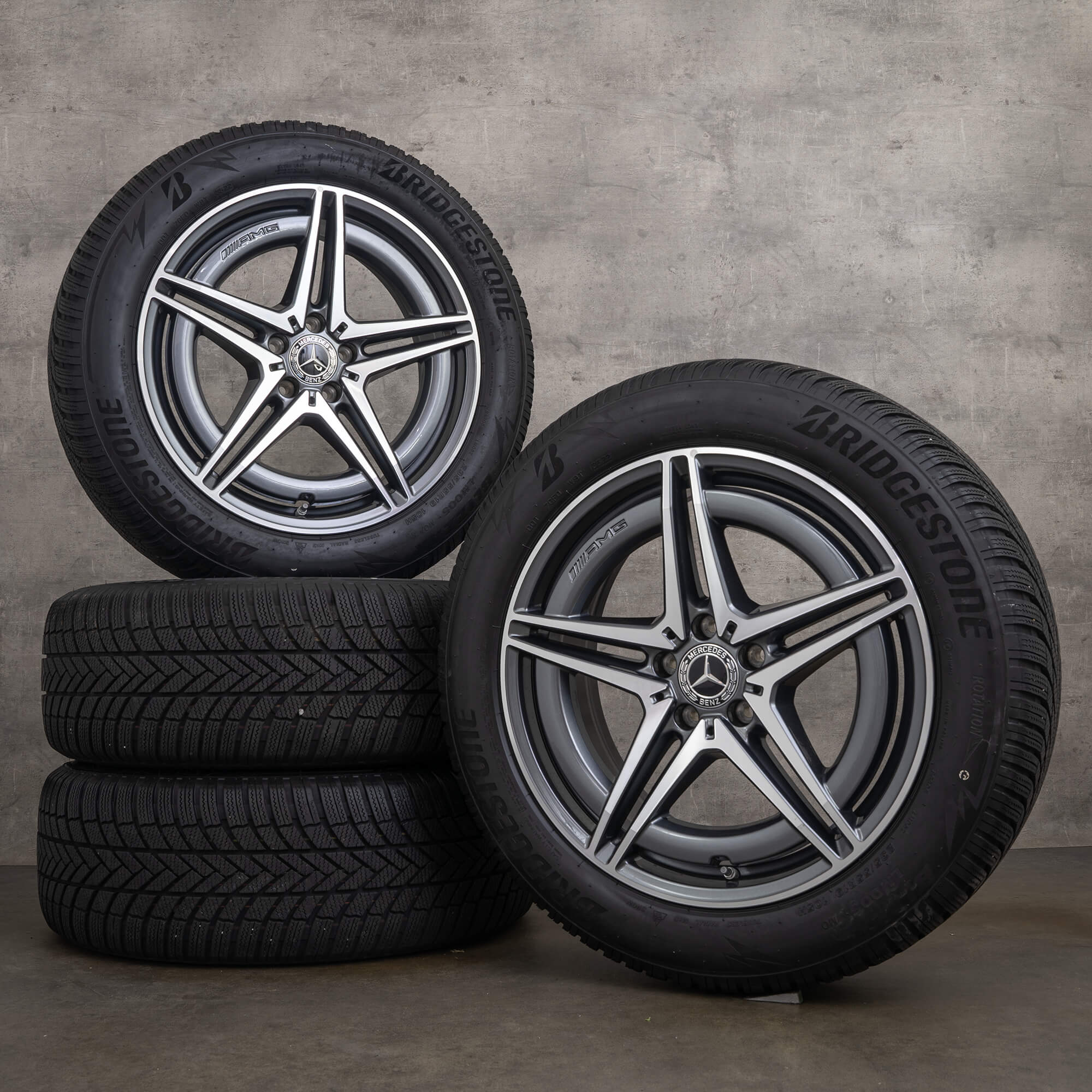 OEM AMG Mercedes EQC N293 19 inch winter tires rims A2934010700 himalaya grey
