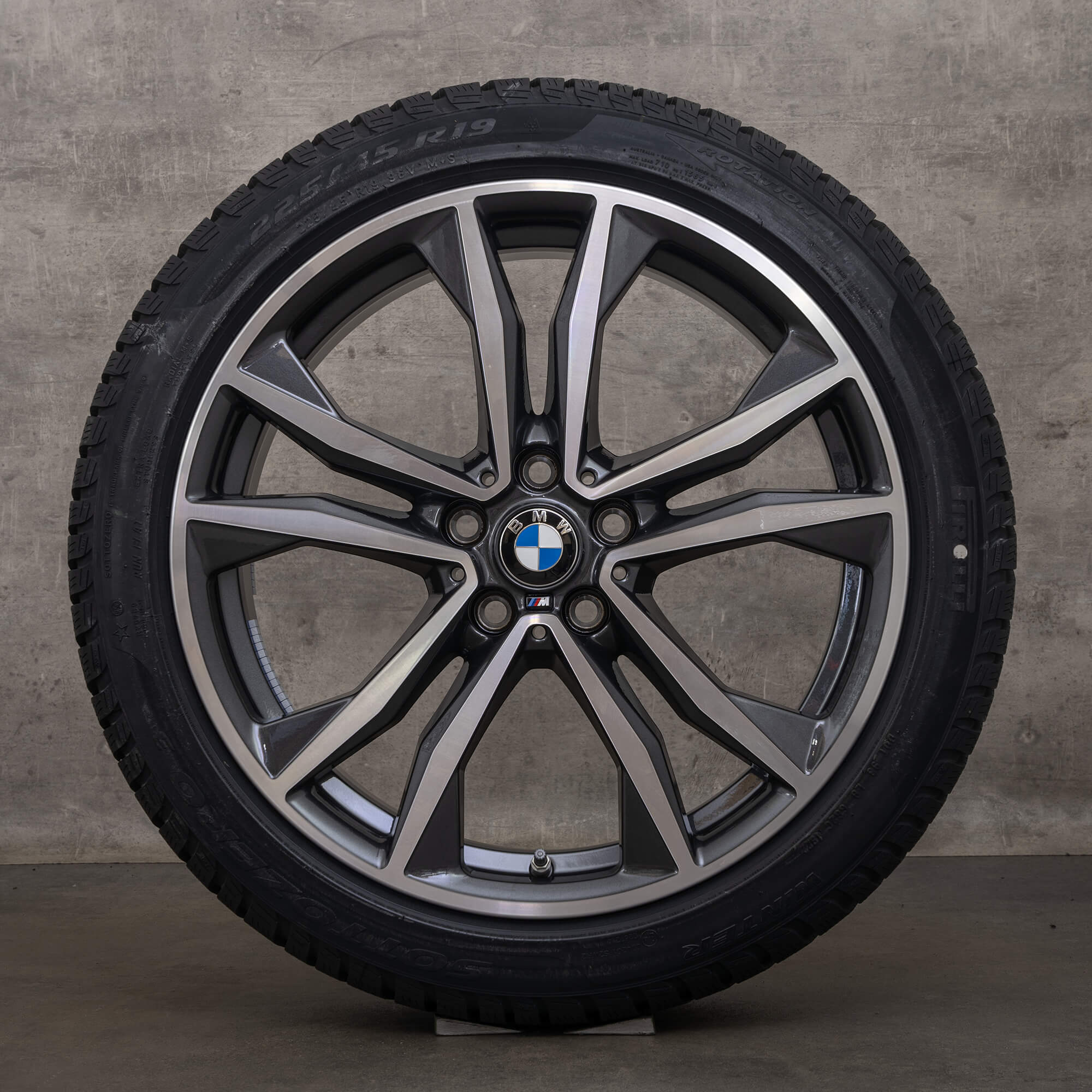 OEM BMW X1 X2 rims 19 inch F48 F39 winter wheels 8008616 Styling 715 M orbit grey front polish NEW